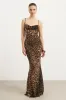 Ruched Chiffon Maxi Dress - Leopard Print sold by Because of Alice