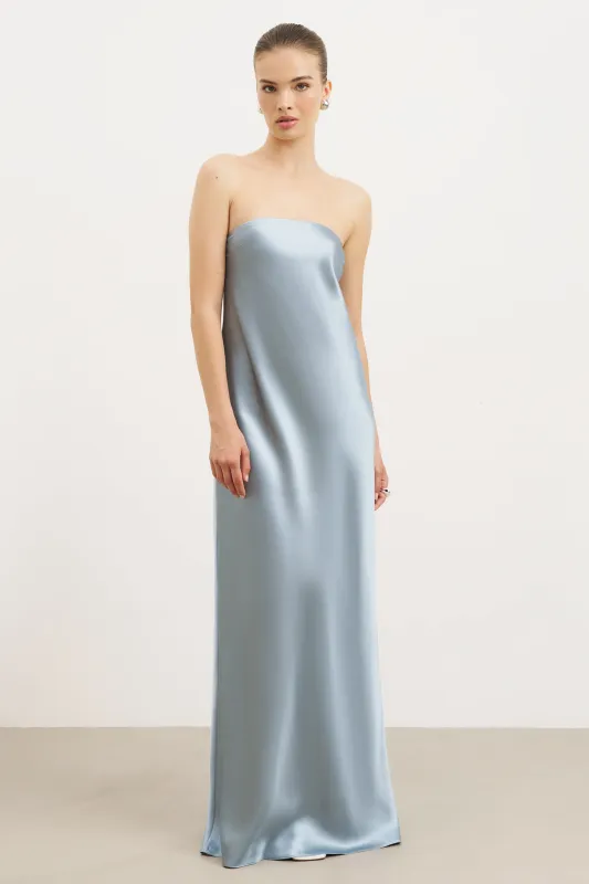 Satin Cowl Back Maxi Dress - Seafoam sold by Because of Alice