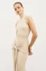 Fine Knit Gathered Halter Neck Maxi Dress - Champagne Shimmer sold by Because of Alice