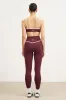 Base Contrast Trim Leggings - Merlot/Tofu sold by Because of Alice