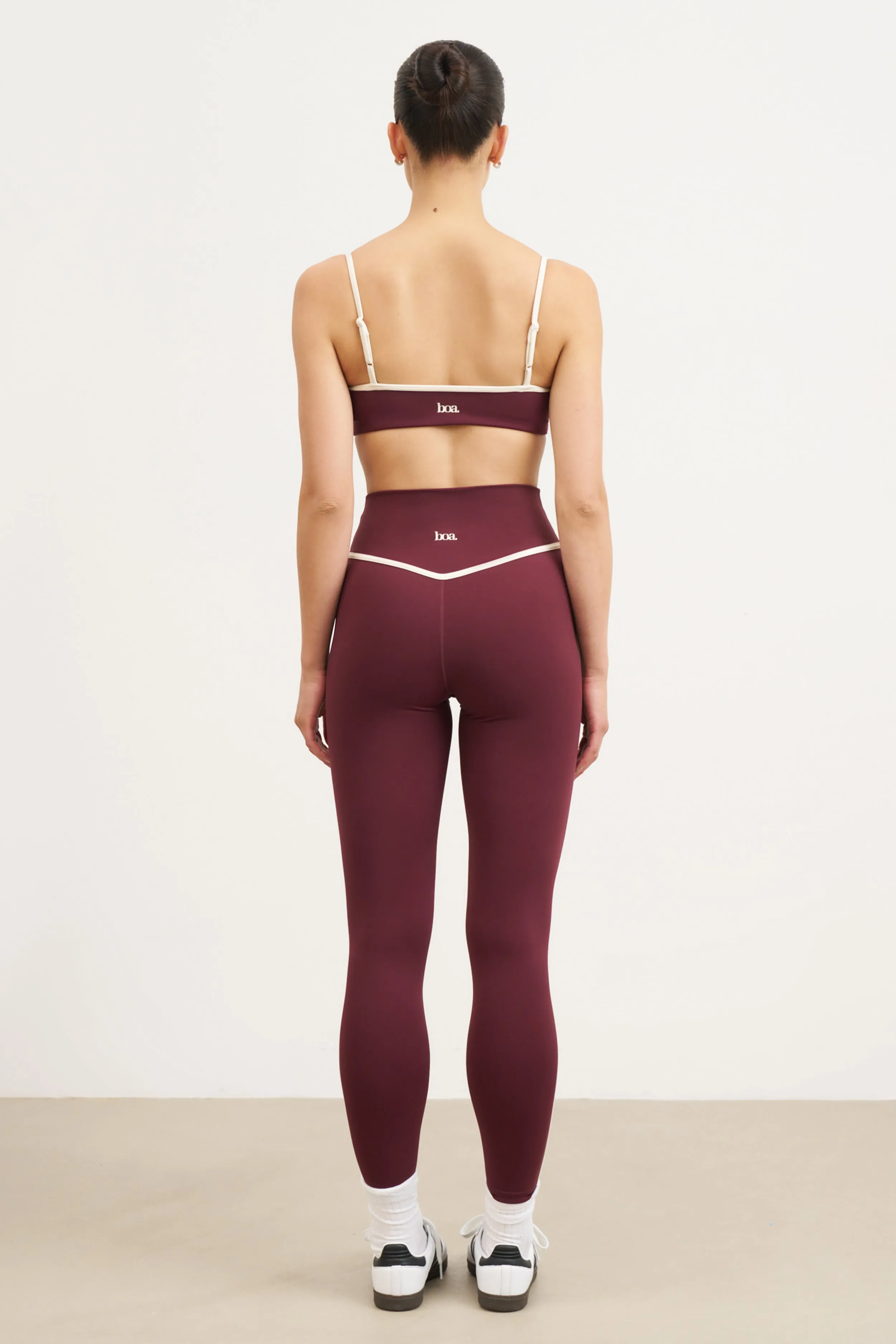 Base Contrast Trim Leggings - Merlot/Tofu sold by Because of Alice product image thumbnail 2