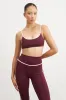 Base Contrast Trim Leggings - Merlot/Tofu sold by Because of Alice