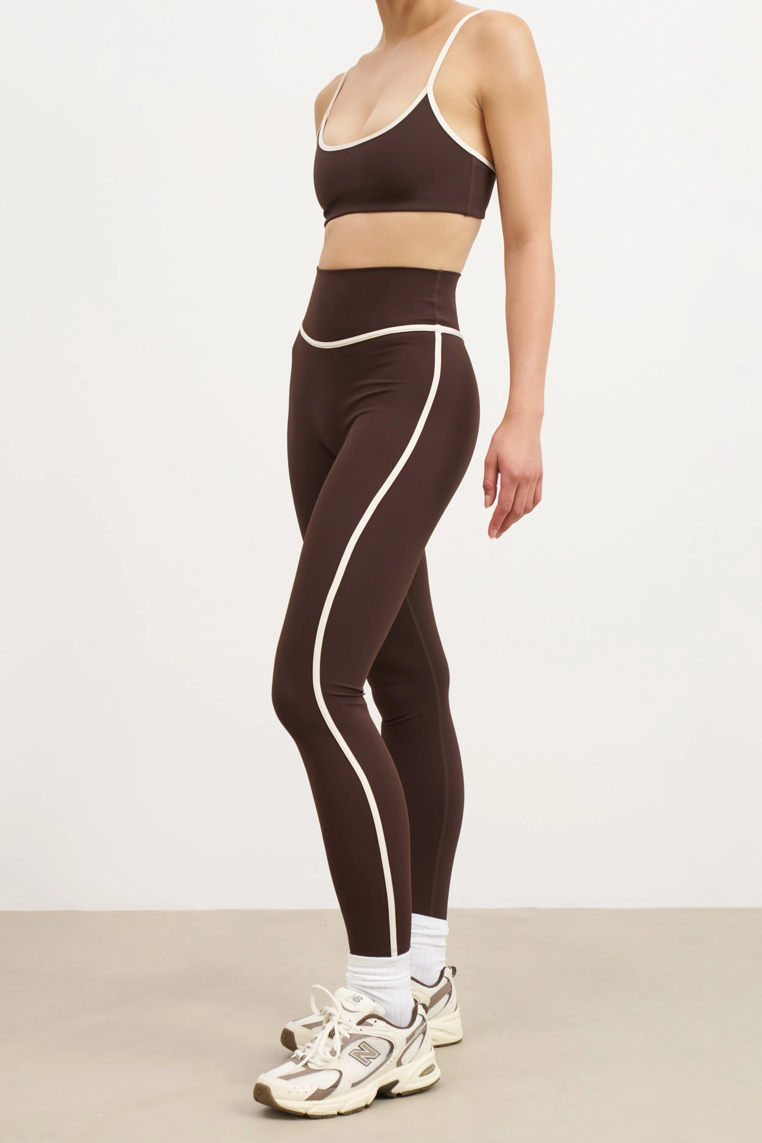 Base Contrast Trim Leggings - Carob/Tofu sold by Because of Alice product image thumbnail 5
