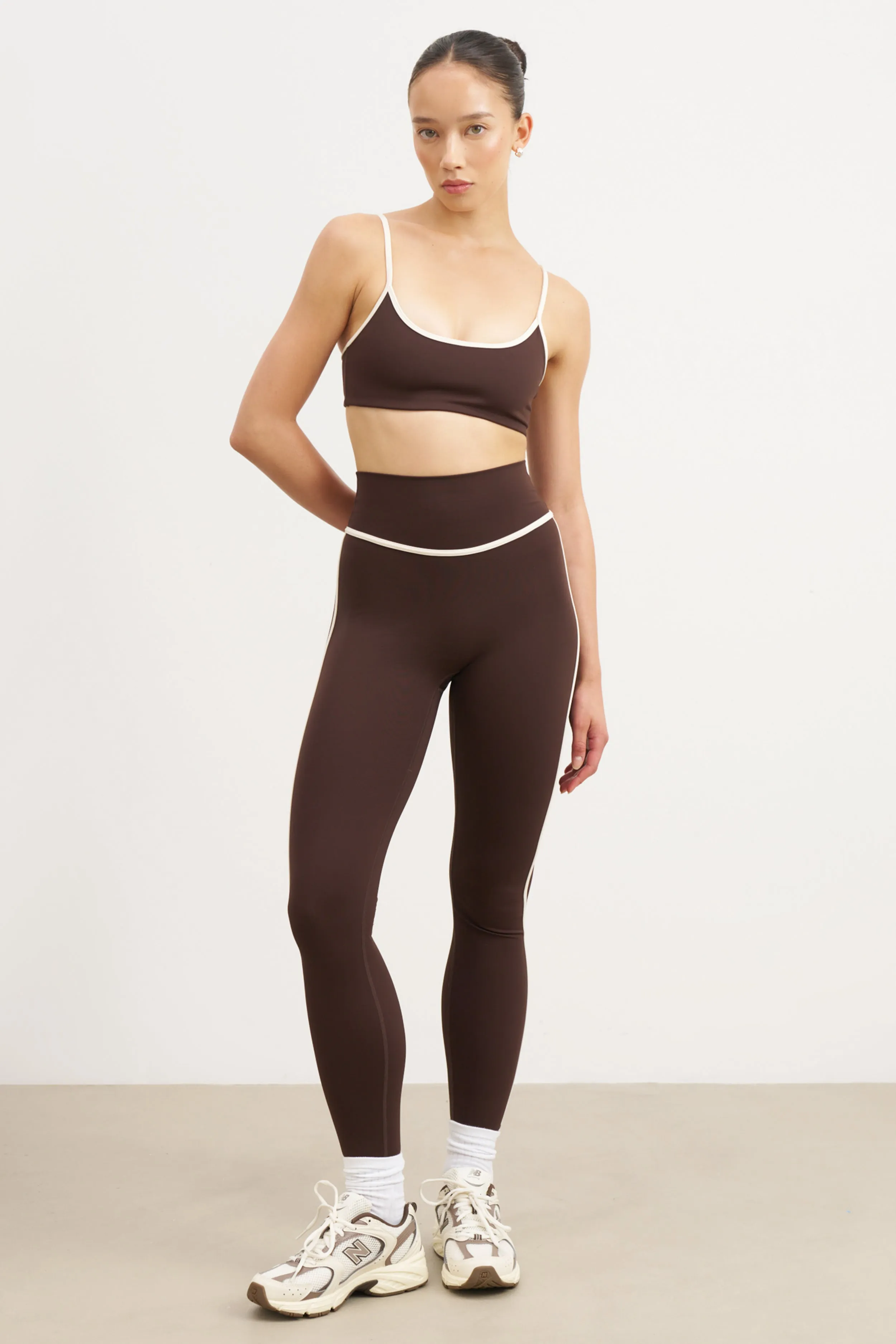 Base Contrast Trim Leggings - Carob/Tofu sold by Because of Alice product image thumbnail 4