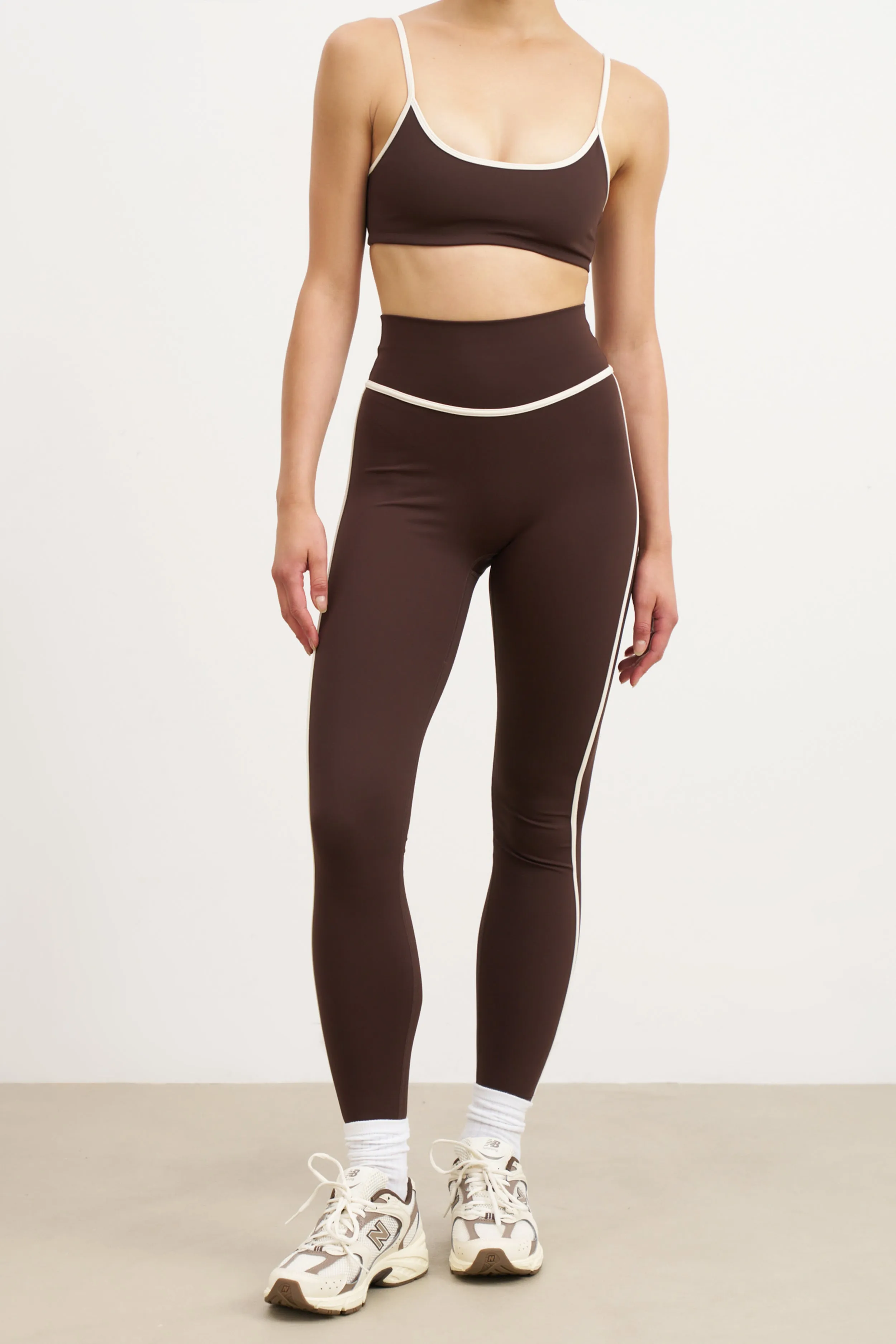 Base Contrast Trim Leggings - Carob/Tofu sold by Because of Alice product image thumbnail 3