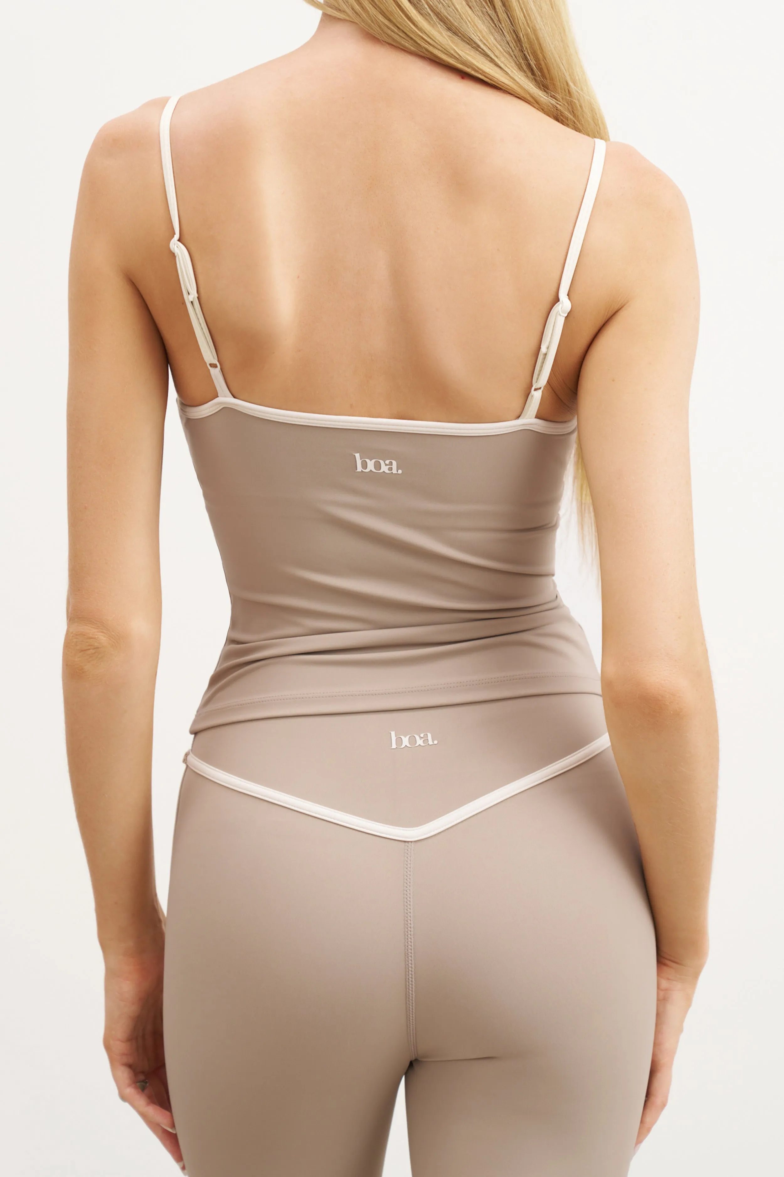 Base Contrast Trim Cami Top - Taupe/Tofu sold by Because of Alice product image thumbnail 5