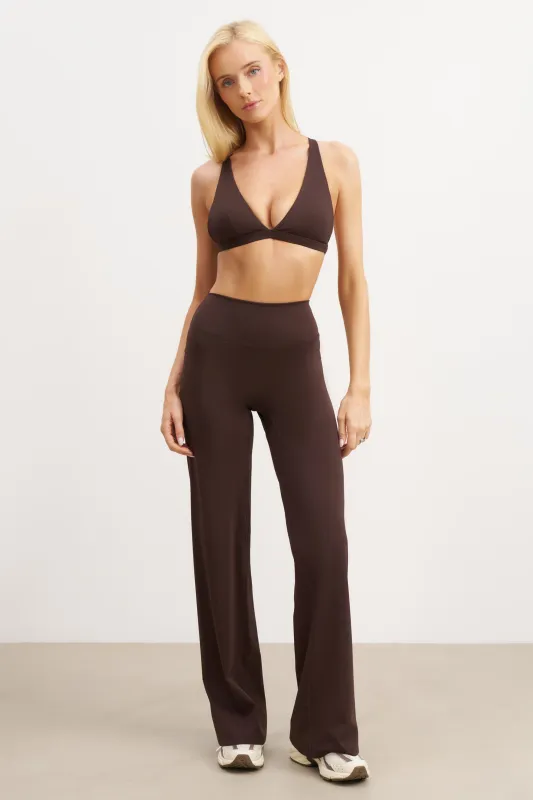Base Sculpting Wide Leg Trousers - Carob sold by Because of Alice