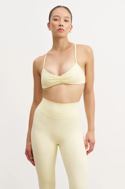 Base Sculpting Skinny Ruched Bra - Buttermilk sold by Because of Alice