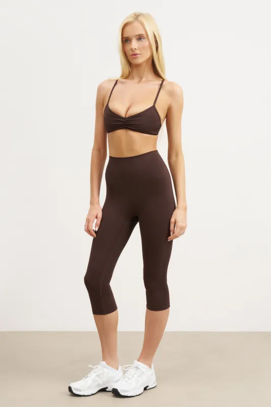 Base Sculpting Capri Leggings - Carob sold by Because of Alice