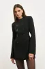 Tailored Collarless Blazer Dress - Black sold by Because of Alice