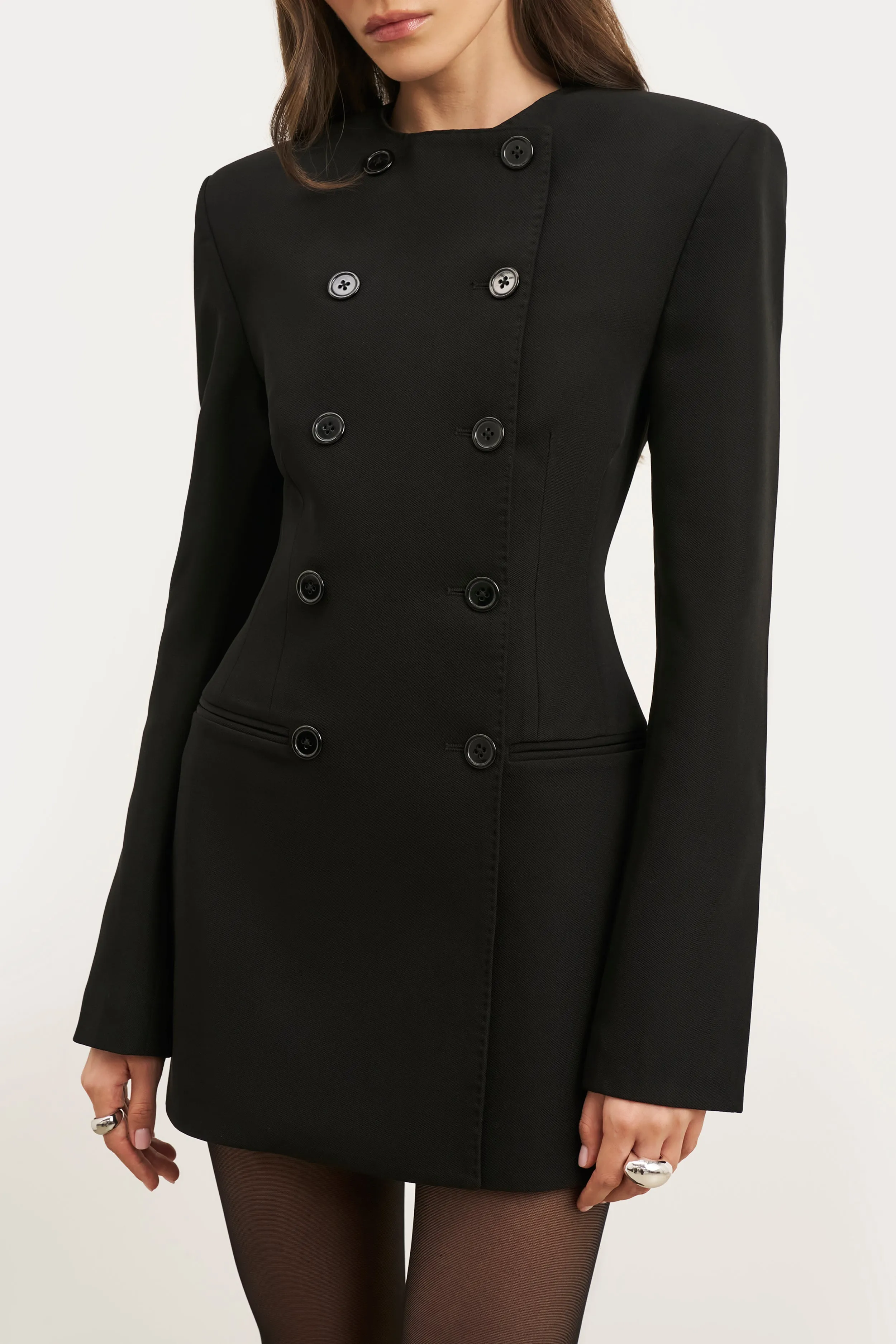 Tailored Collarless Blazer Dress - Black sold by Because of Alice product image thumbnail 3