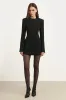 Tailored Collarless Blazer Dress - Black sold by Because of Alice