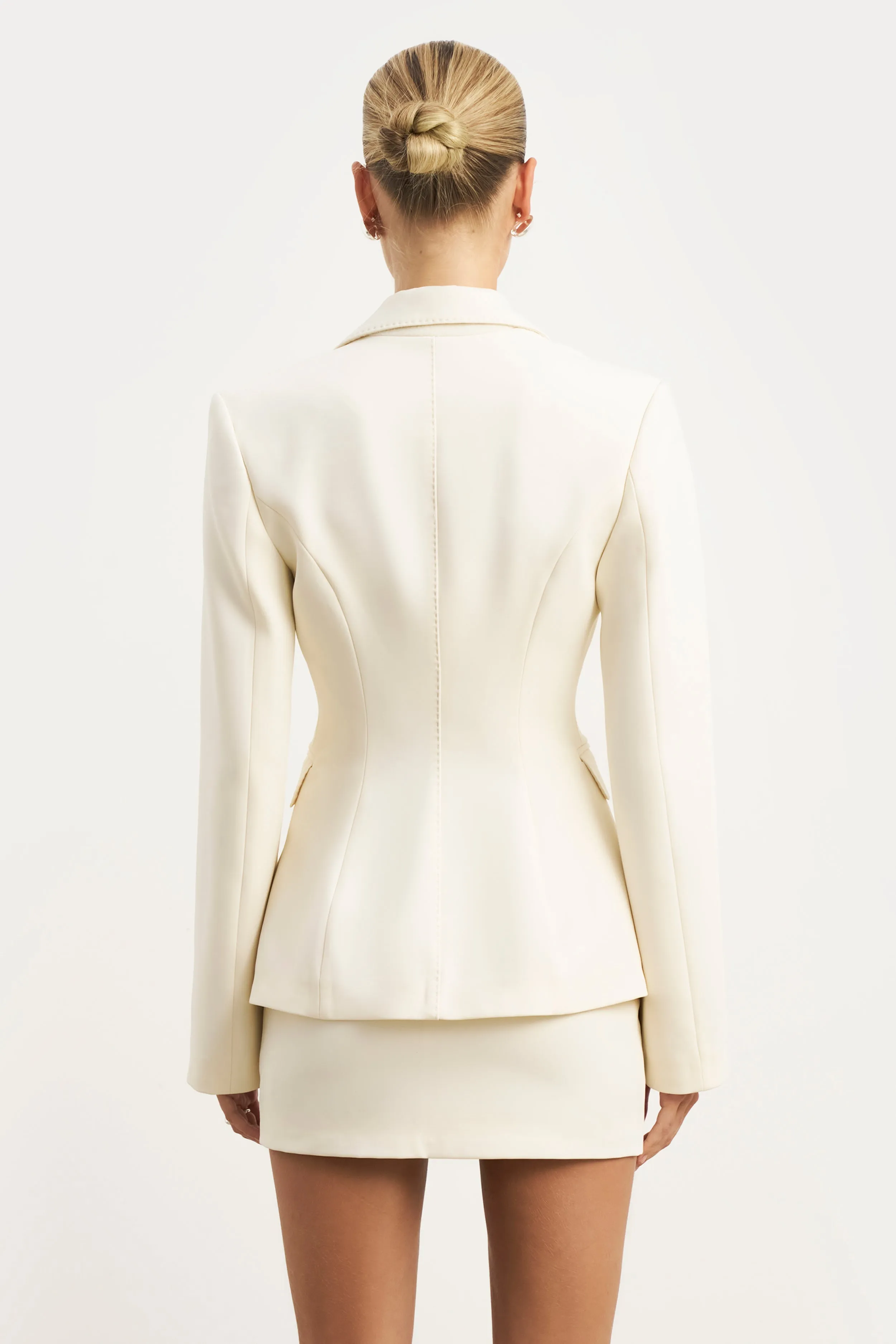Single Breasted Cinched Waist Blazer - Cream sold by Because of Alice product image thumbnail 5