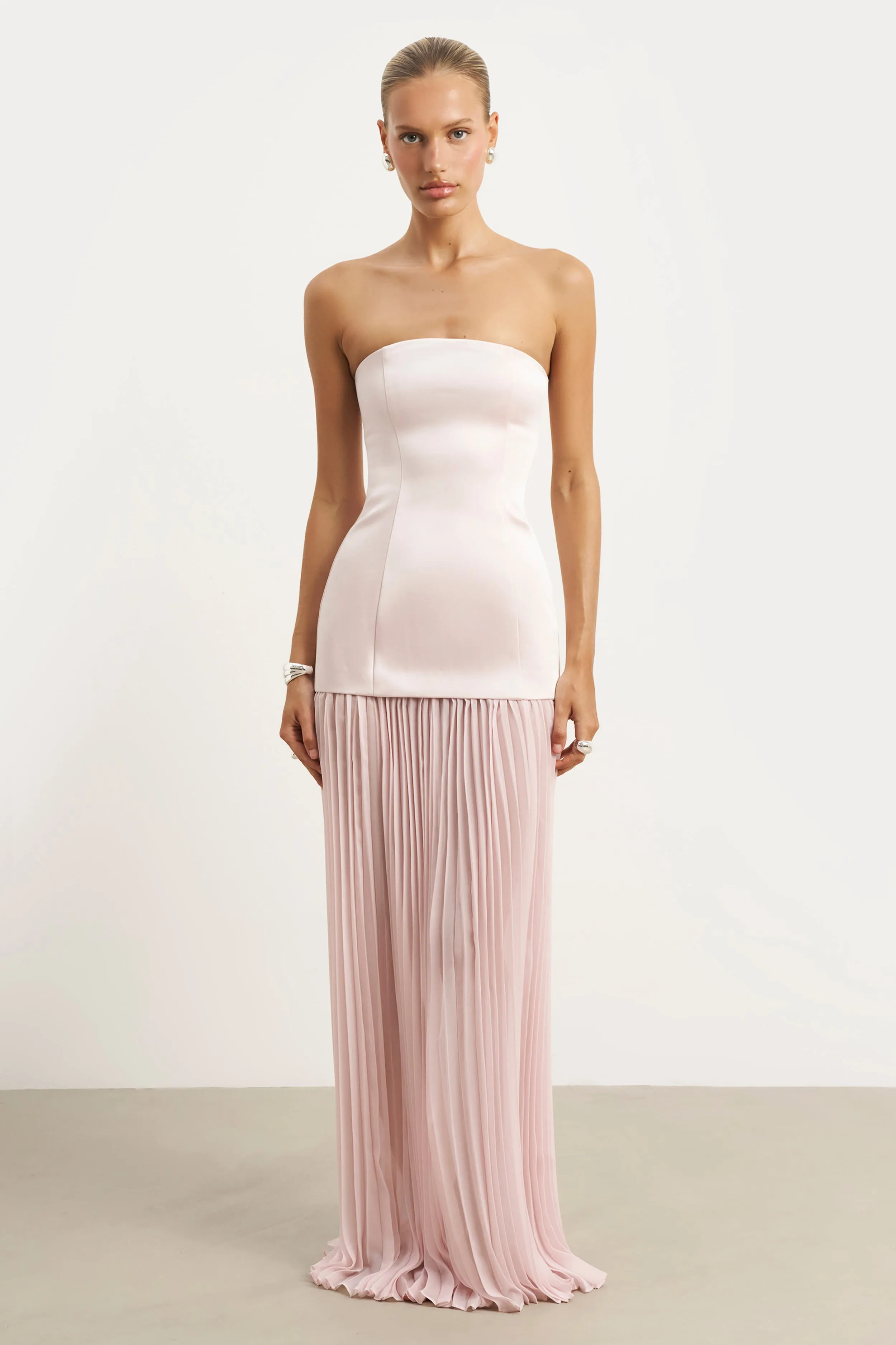 Satin Structured Bodice Gown - Blush sold by Because of Alice product image thumbnail 4