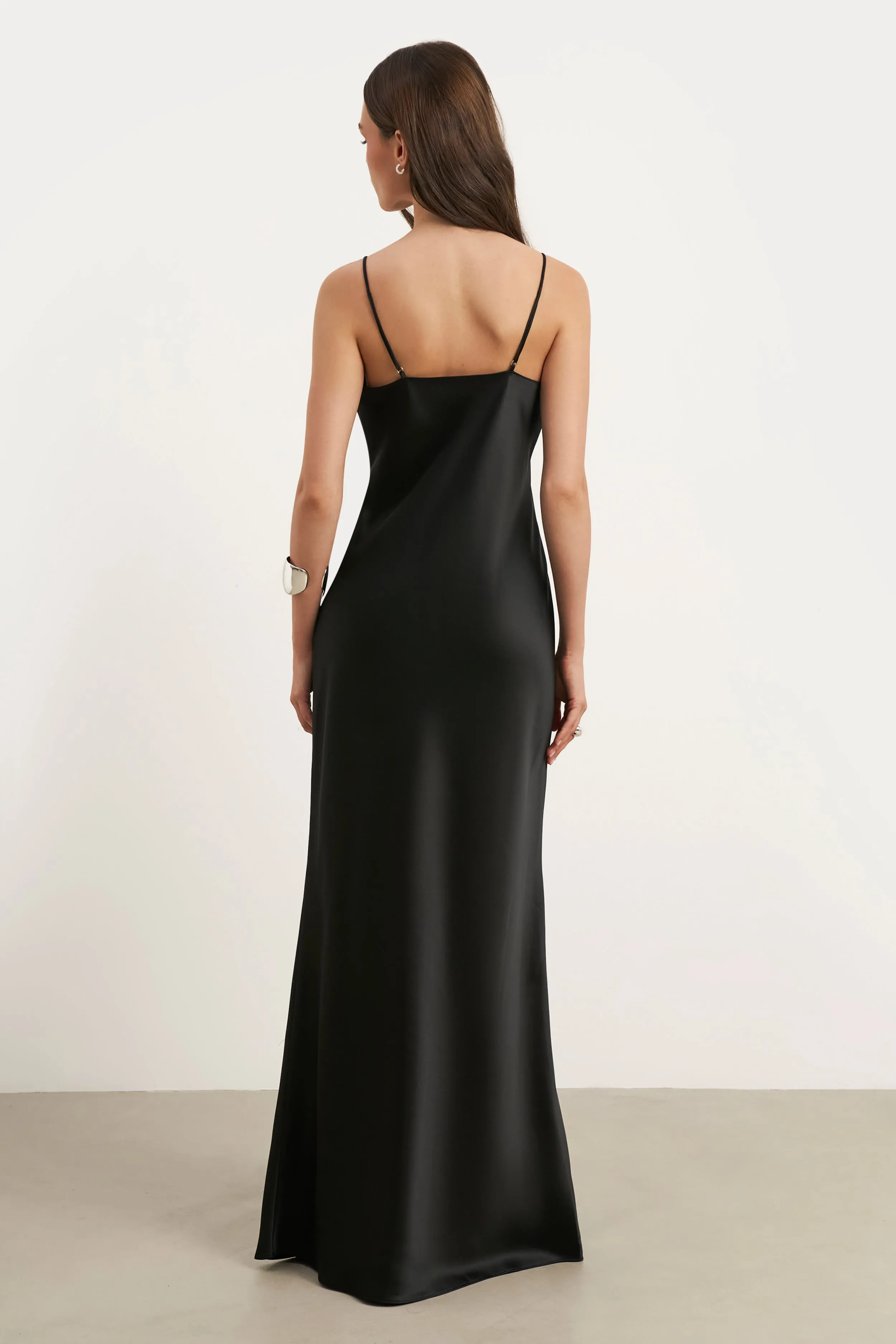 Satin Lace Detail Camisole Maxi Dress - Black sold by Because of Alice product image thumbnail 2