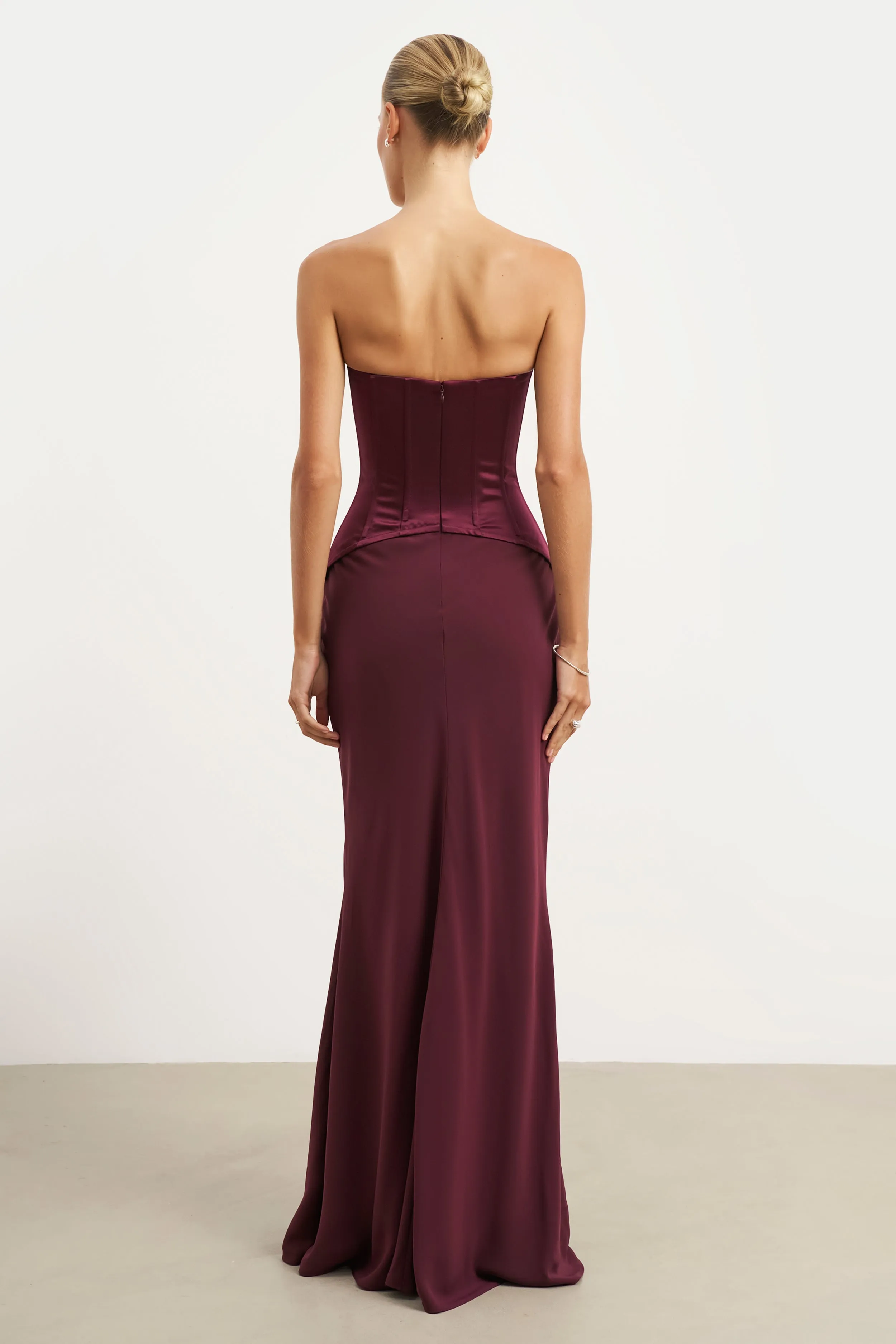 Satin Corset Gown with Sweetheart Neckline - Mulberry sold by Because of Alice product image thumbnail 2