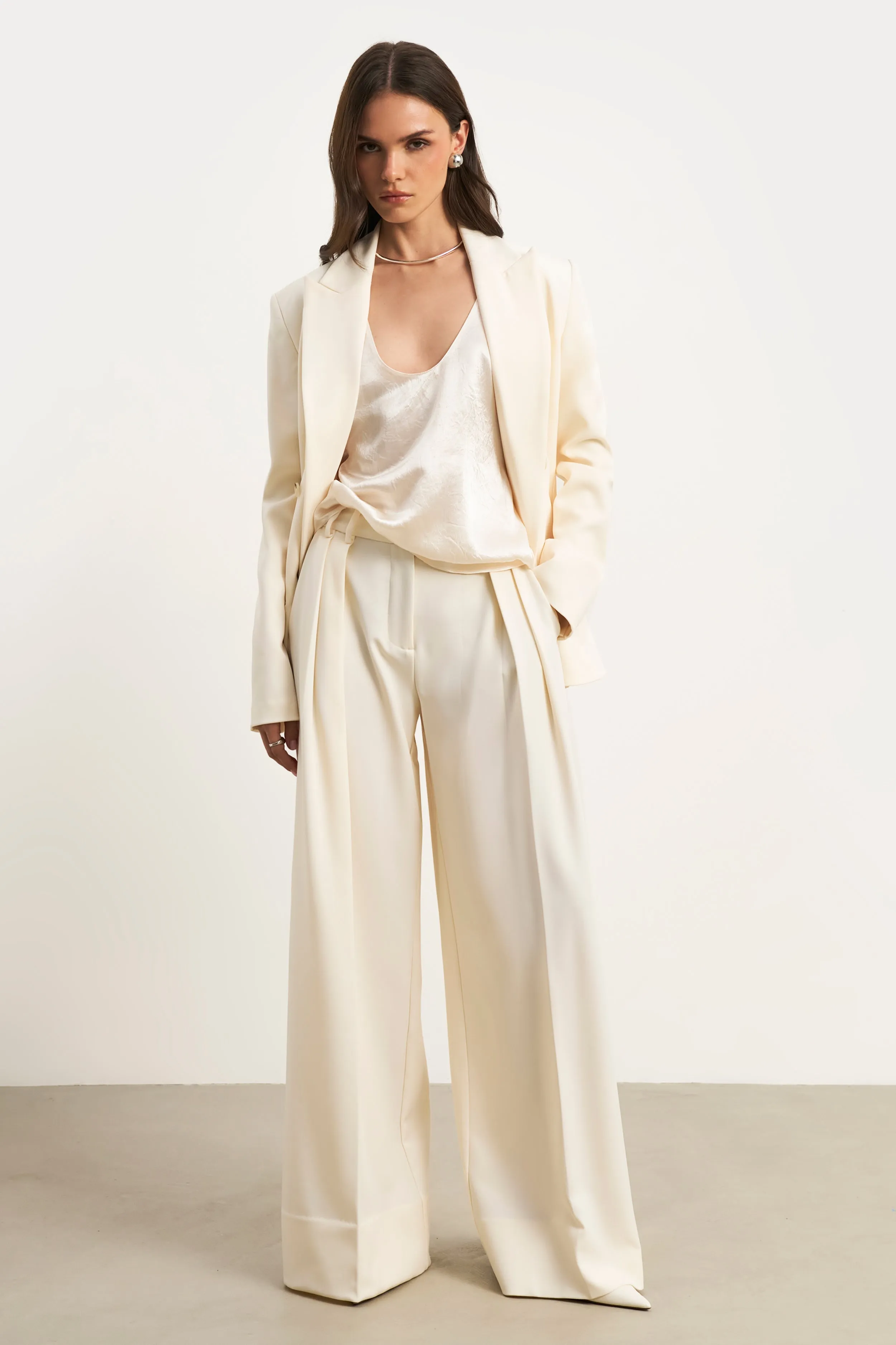 Dropped Waist Double Breasted Blazer - Cream sold by Because of Alice product image thumbnail 4