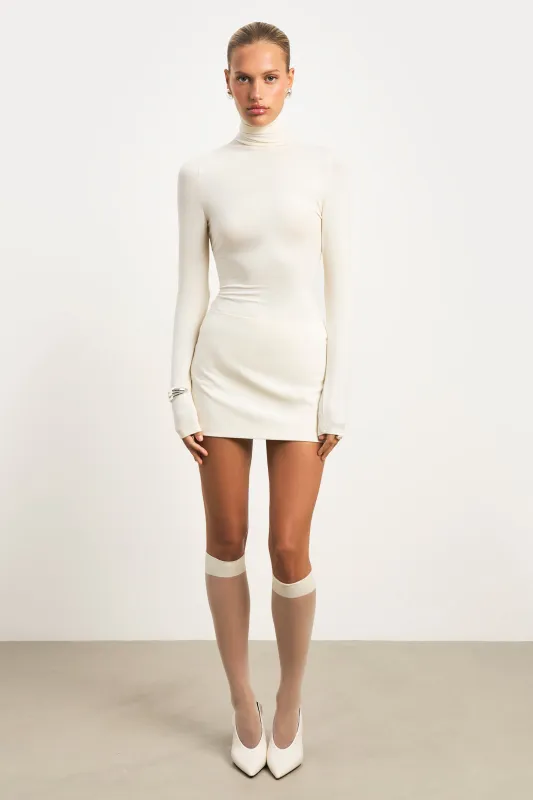 Clean Cut Micro Skirt - Cream sold by Because of Alice