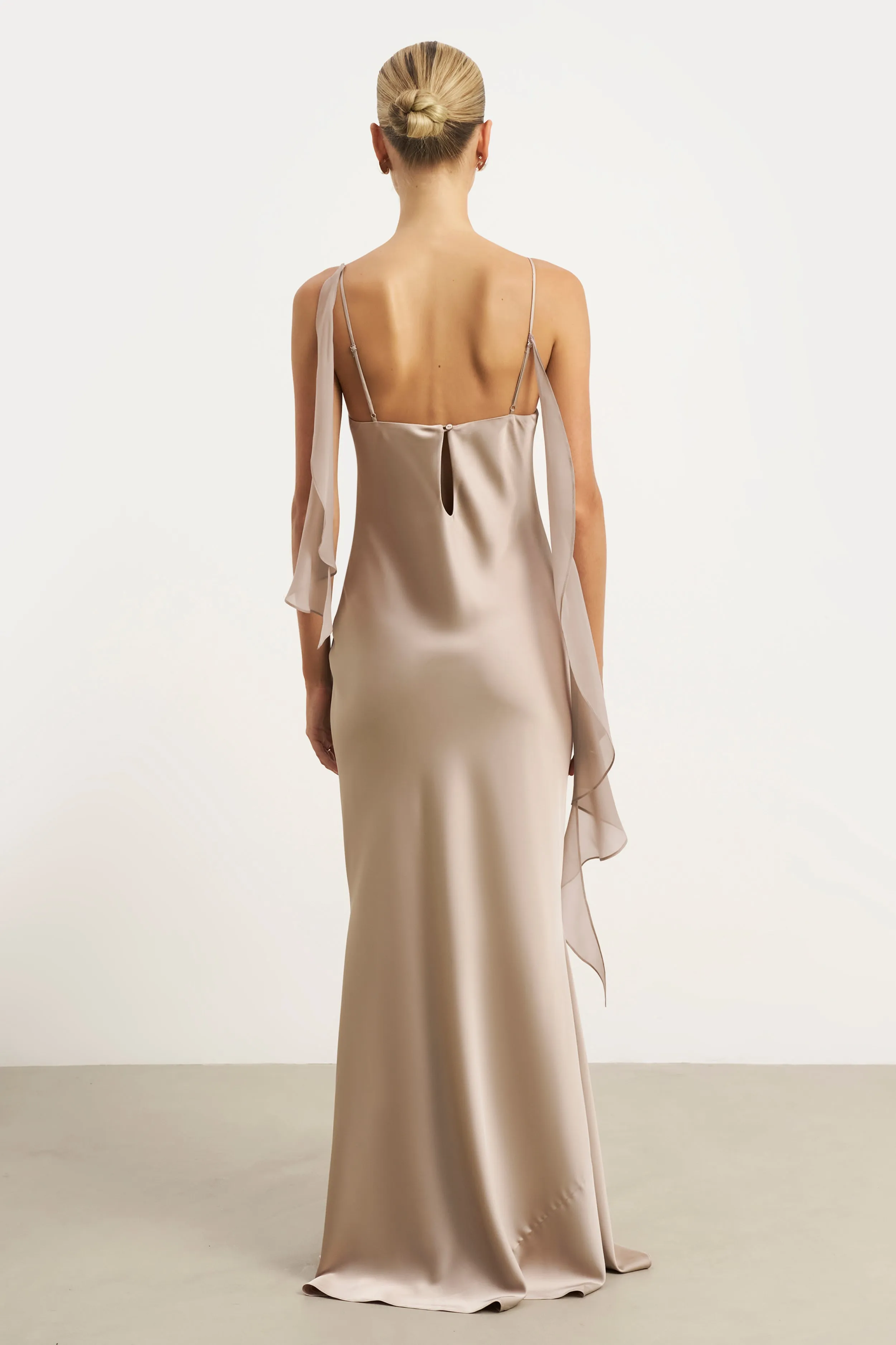 Ruched Bust Satin Slip Dress - Taupe sold by Because of Alice product image thumbnail 2