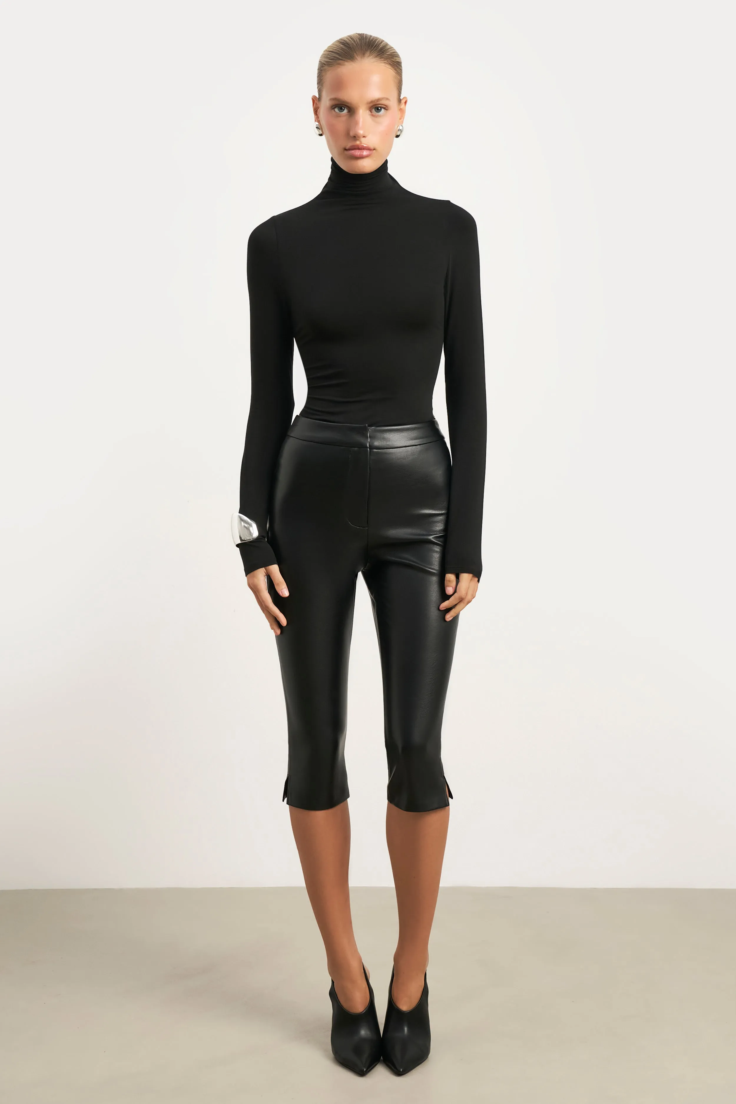 Semi Sheer High Neck Longsleeve Top - Black sold by Because of Alice product image thumbnail 3