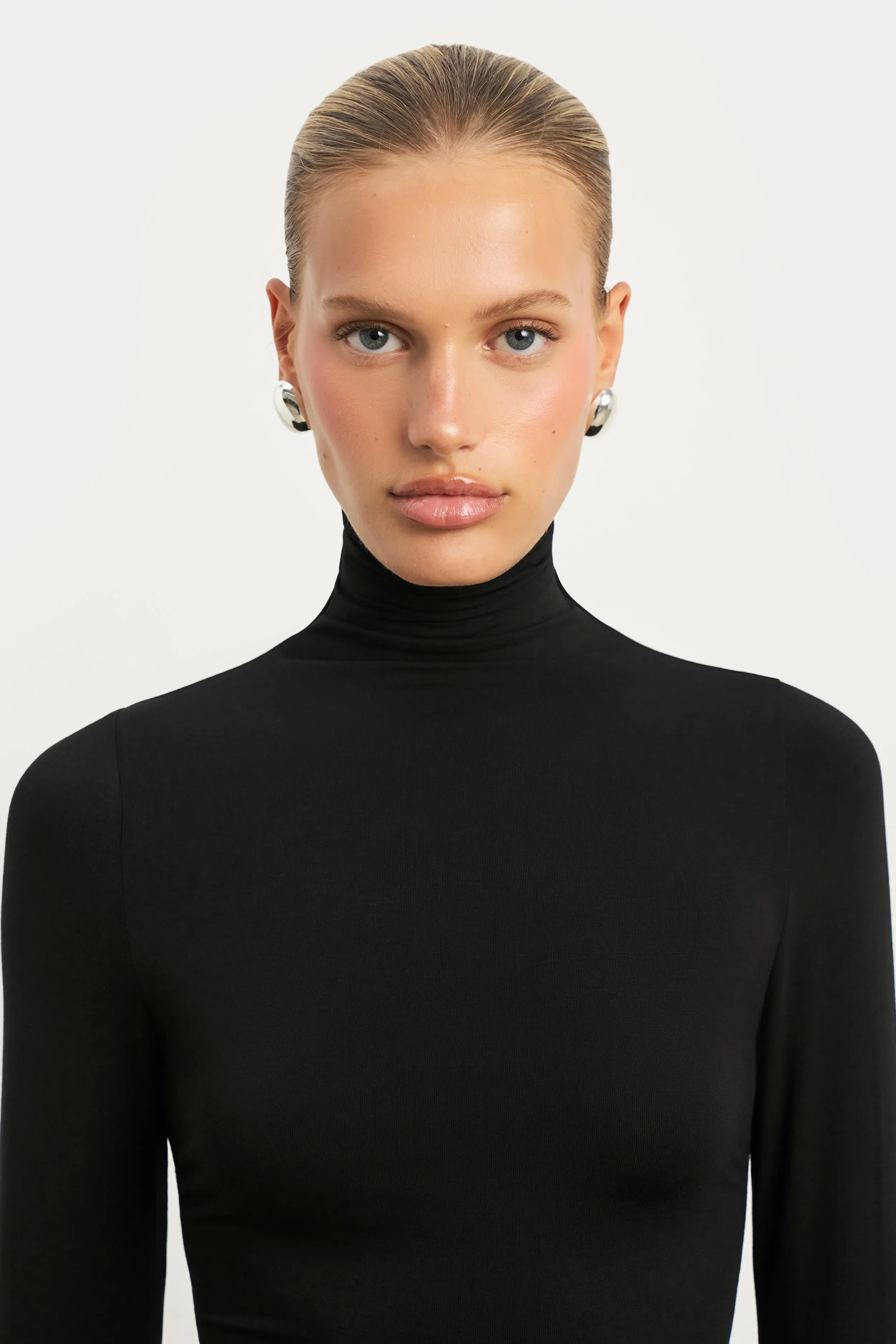 Semi Sheer High Neck Longsleeve Top - Black sold by Because of Alice product image thumbnail 2