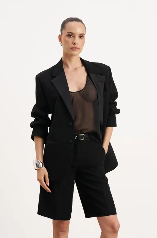 Sheer Plunge U Neck Tank Top - Black sold by Because of Alice