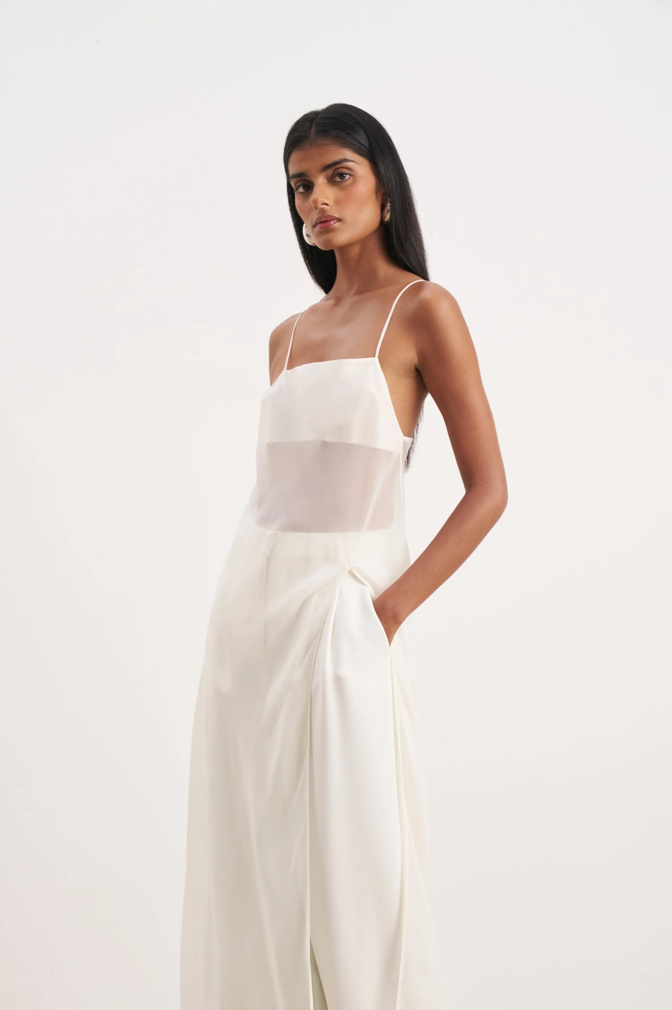 Sheer Chiffon Longline Camisole - Cream sold by Because of Alice product image thumbnail 5