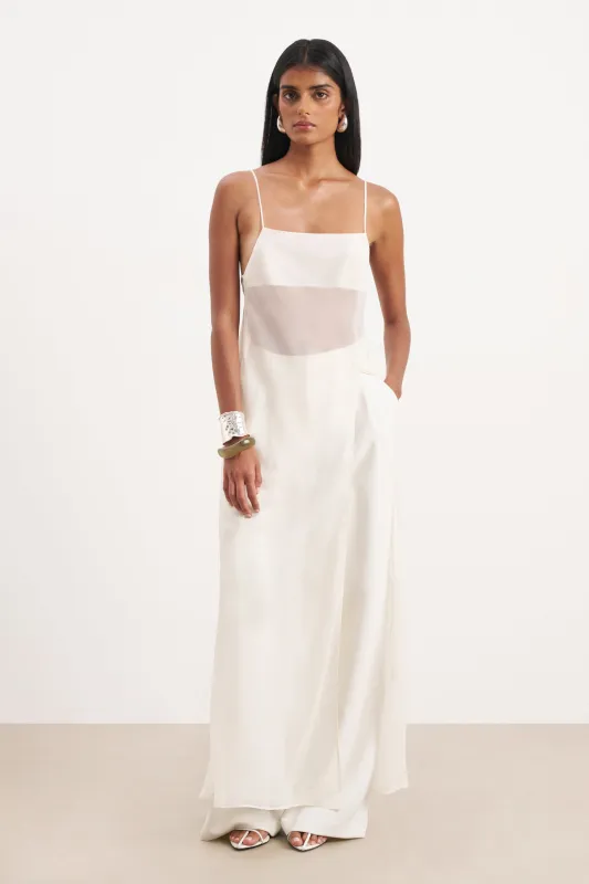 Sheer Chiffon Longline Camisole - Cream sold by Because of Alice