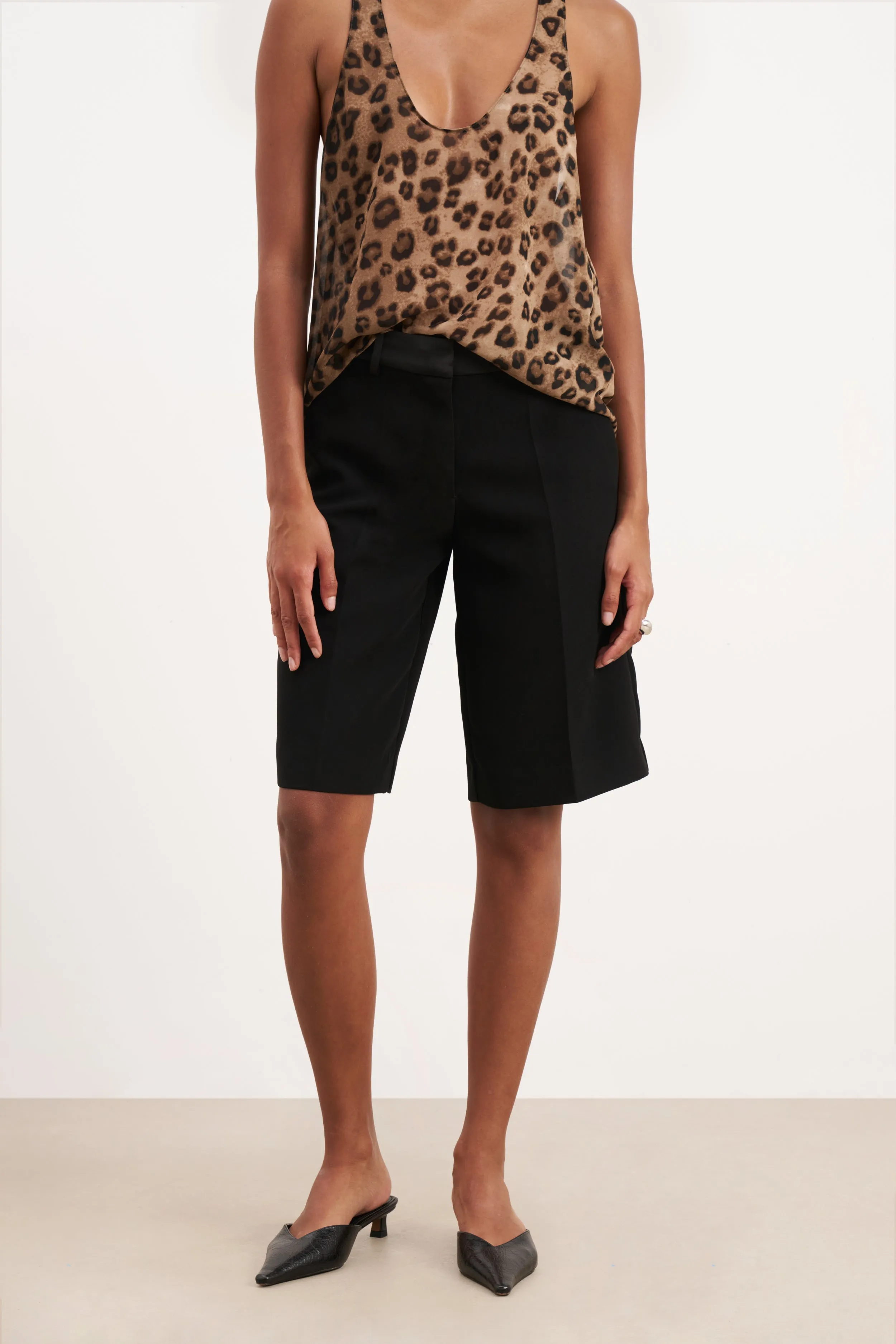 Satin Detail Longline Shorts - Black sold by Because of Alice product image thumbnail 4