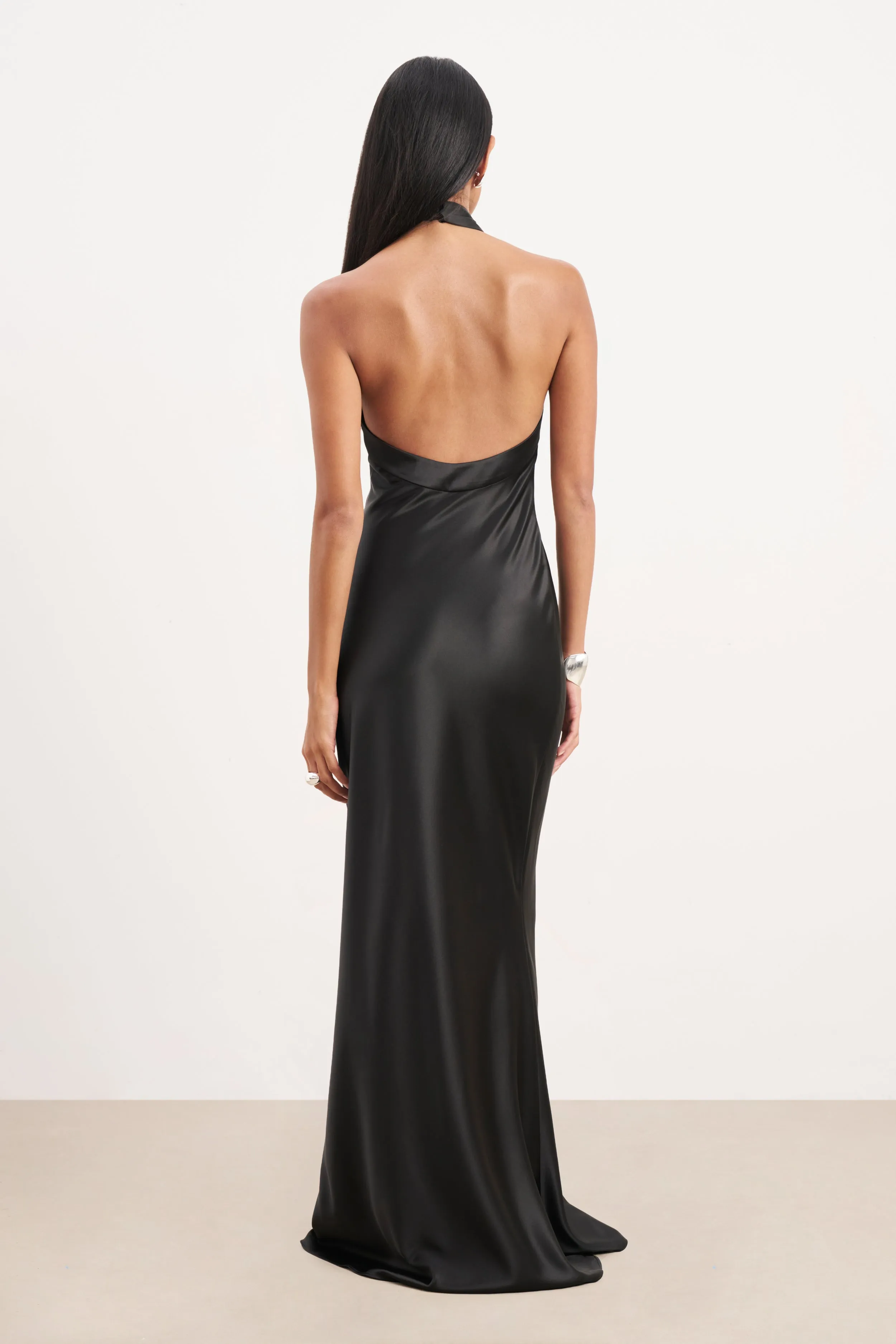 Satin Cross Strap Halter Gown - Black sold by Because of Alice product image thumbnail 2
