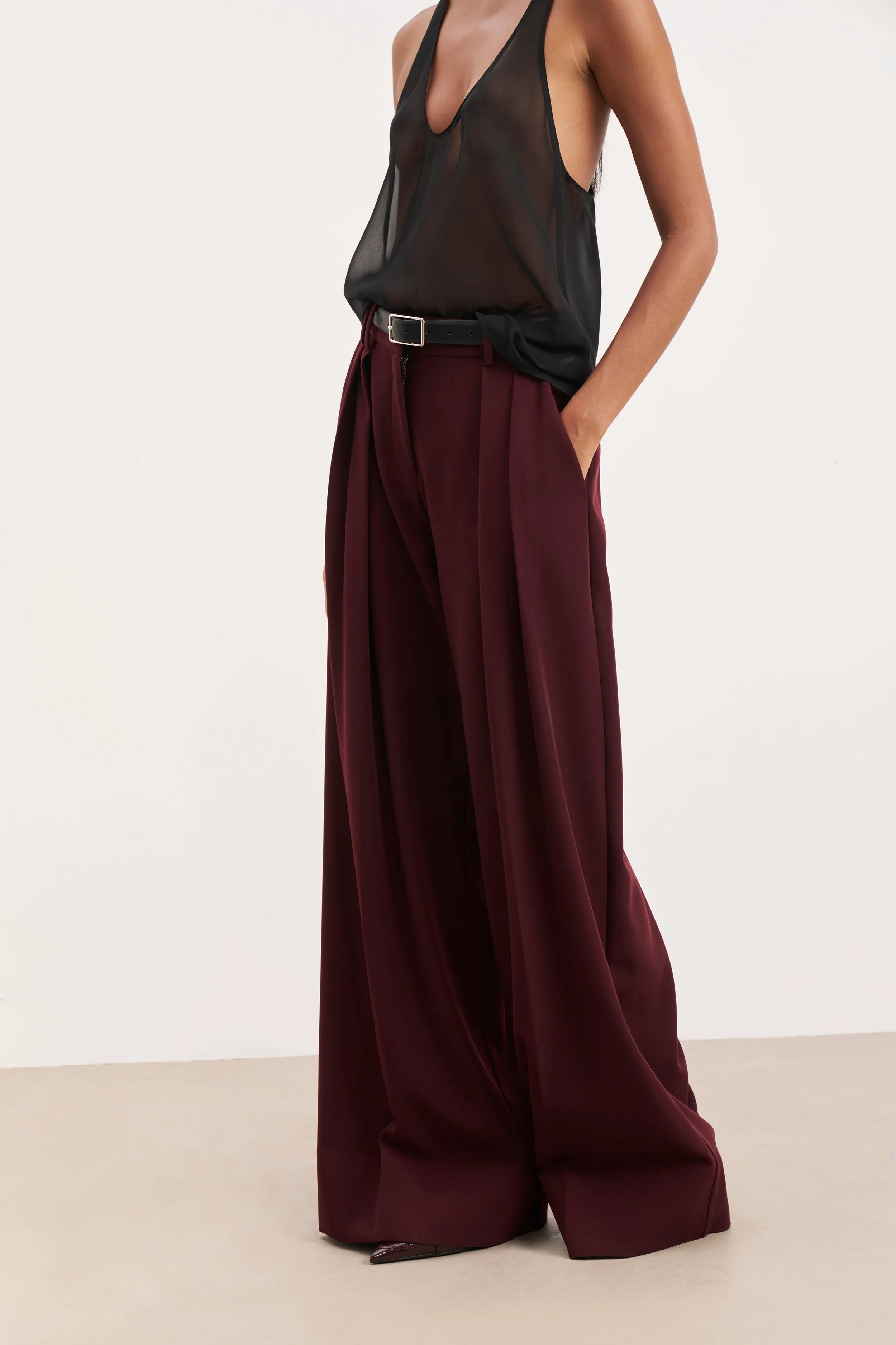 Pleated Ultra Wide Leg Trousers - Mulberry sold by Because of Alice product image thumbnail 3