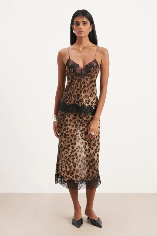 Chiffon Lace Detail Camisole - Leopard Print sold by Because of Alice