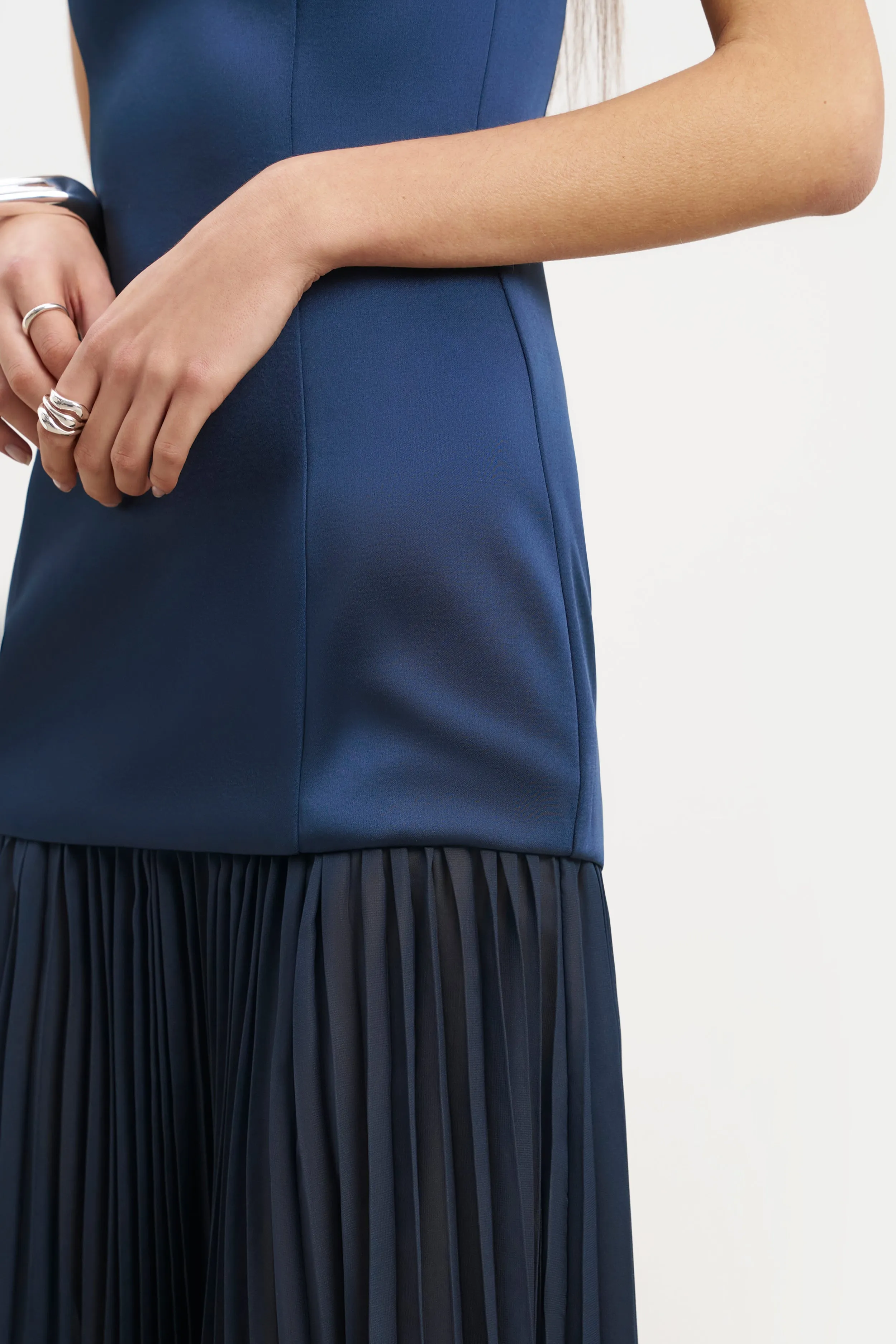 Satin Structured Bodice Gown - Navy sold by Because of Alice product image thumbnail 4