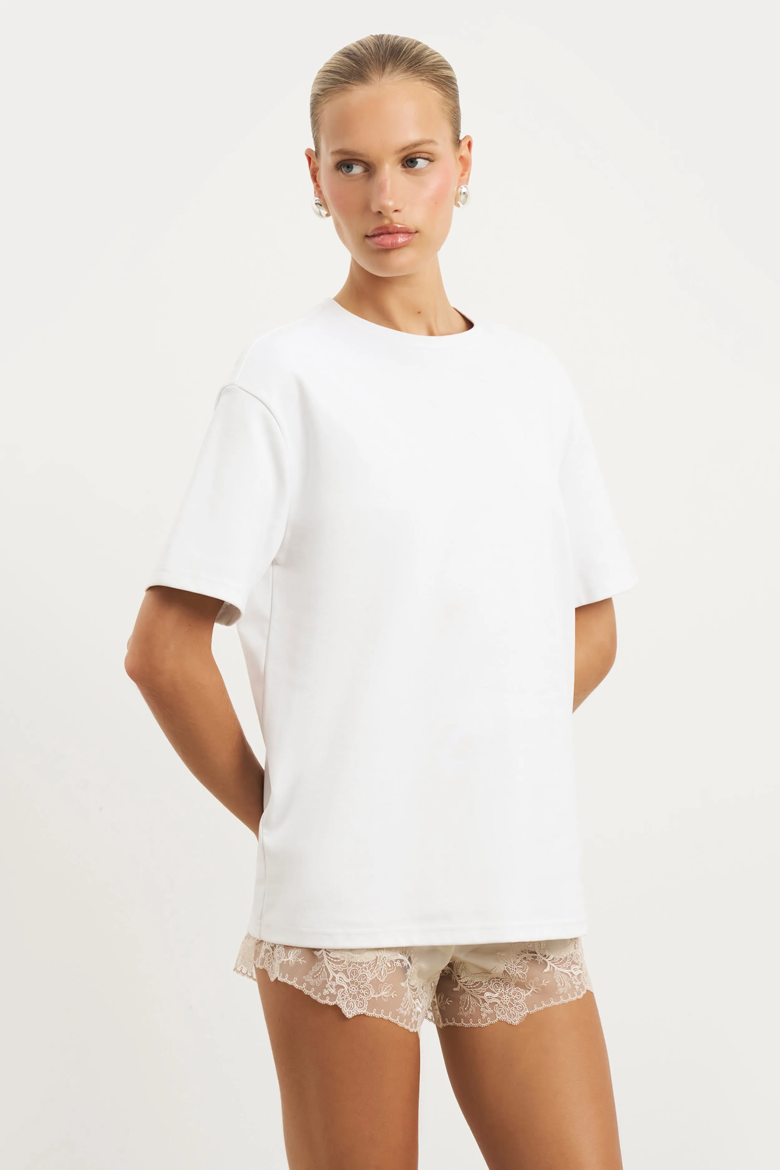 Satin Lace Detail Shorts - Champagne sold by Because of Alice product image thumbnail 4