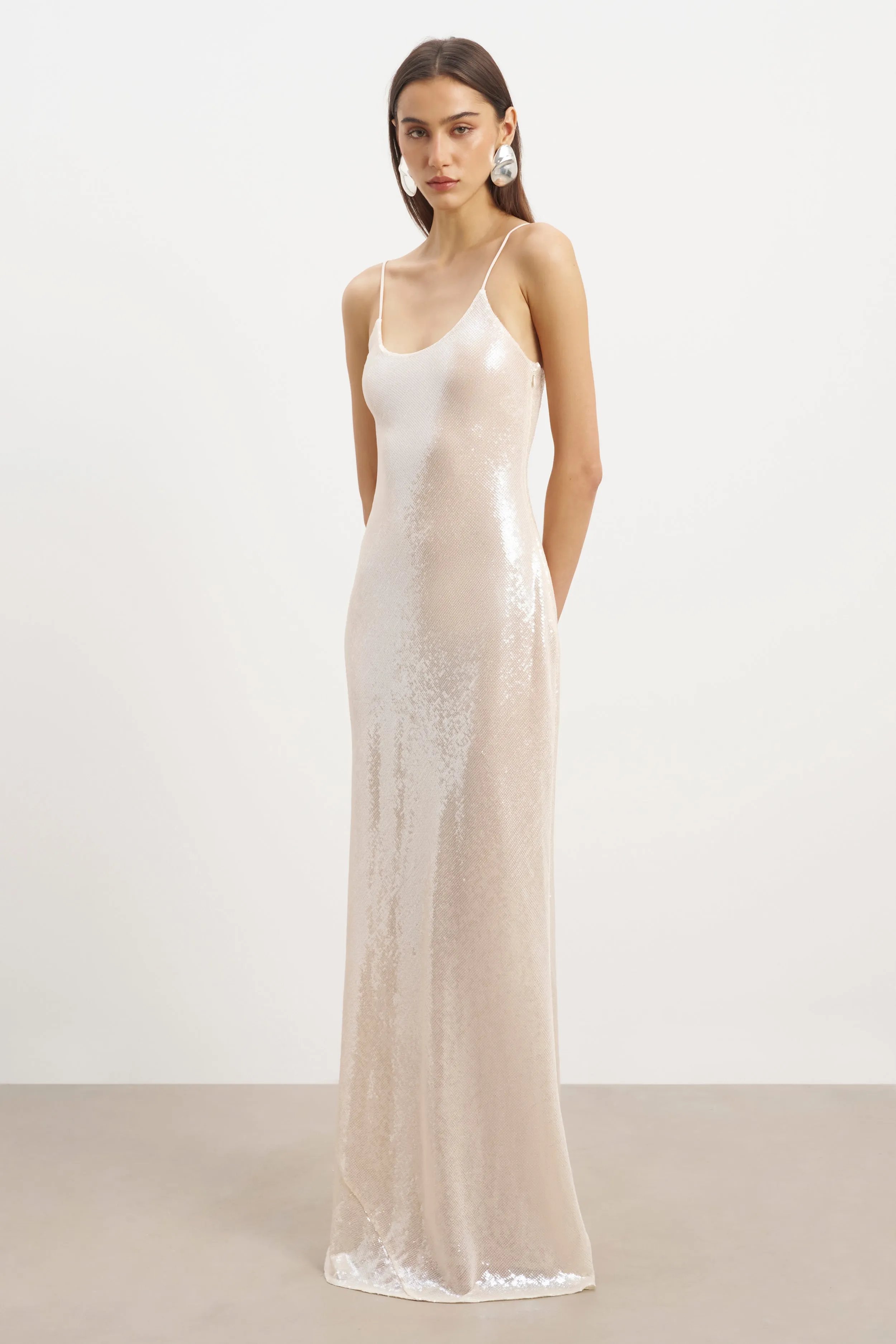 Sequin Camisole Maxi Dress - Nude sold by Because of Alice product image thumbnail 4