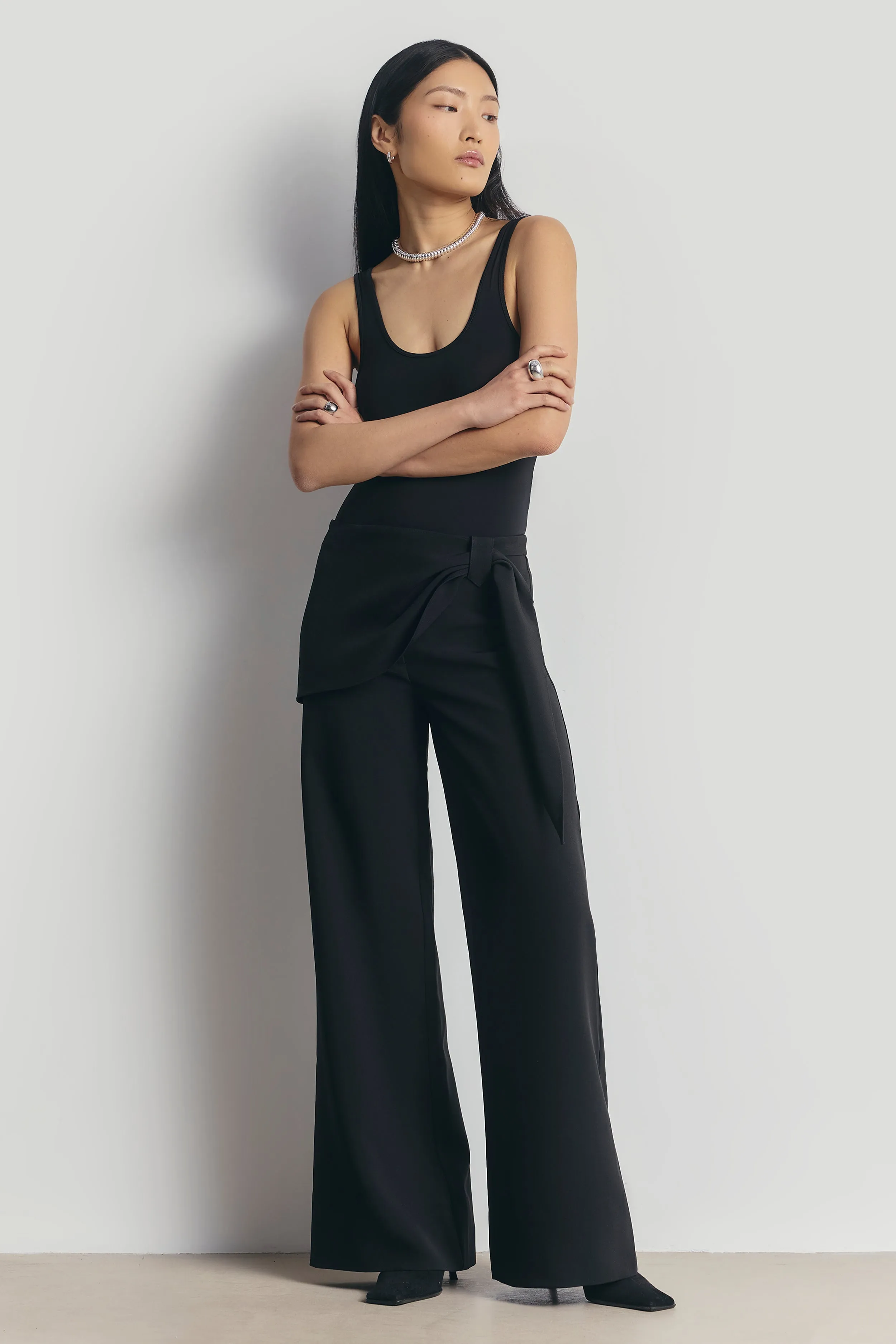 Tailored Draped Belt Trousers - Black sold by Because of Alice product image thumbnail 5