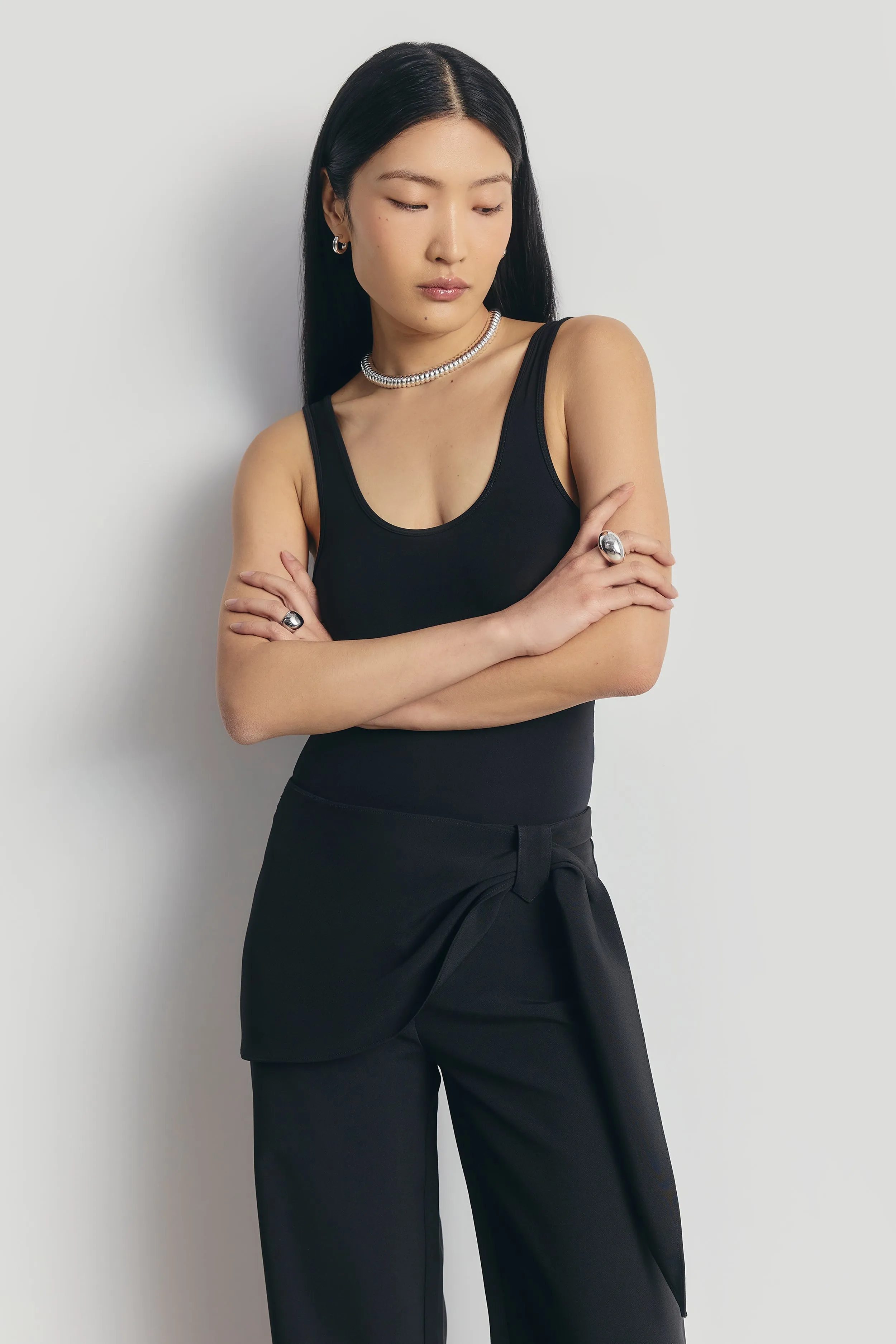 Tailored Draped Belt Trousers - Black sold by Because of Alice product image thumbnail 3