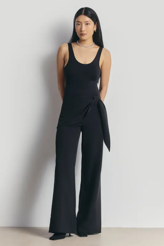 Tailored Draped Belt Trousers - Black made by Because of Alice
