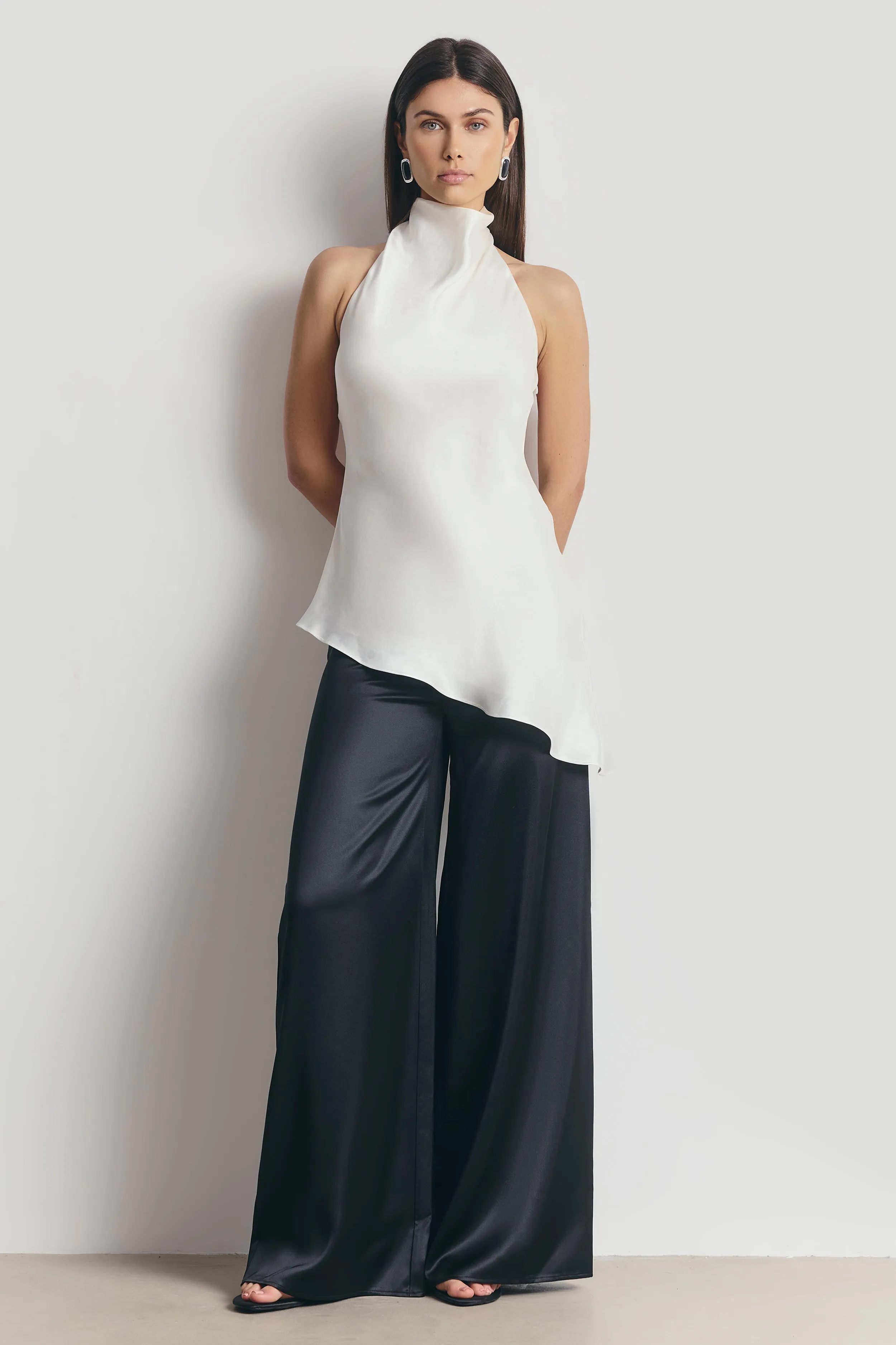 Cowl Neck Asymmetric Top - White sold by Because of Alice product image thumbnail 2