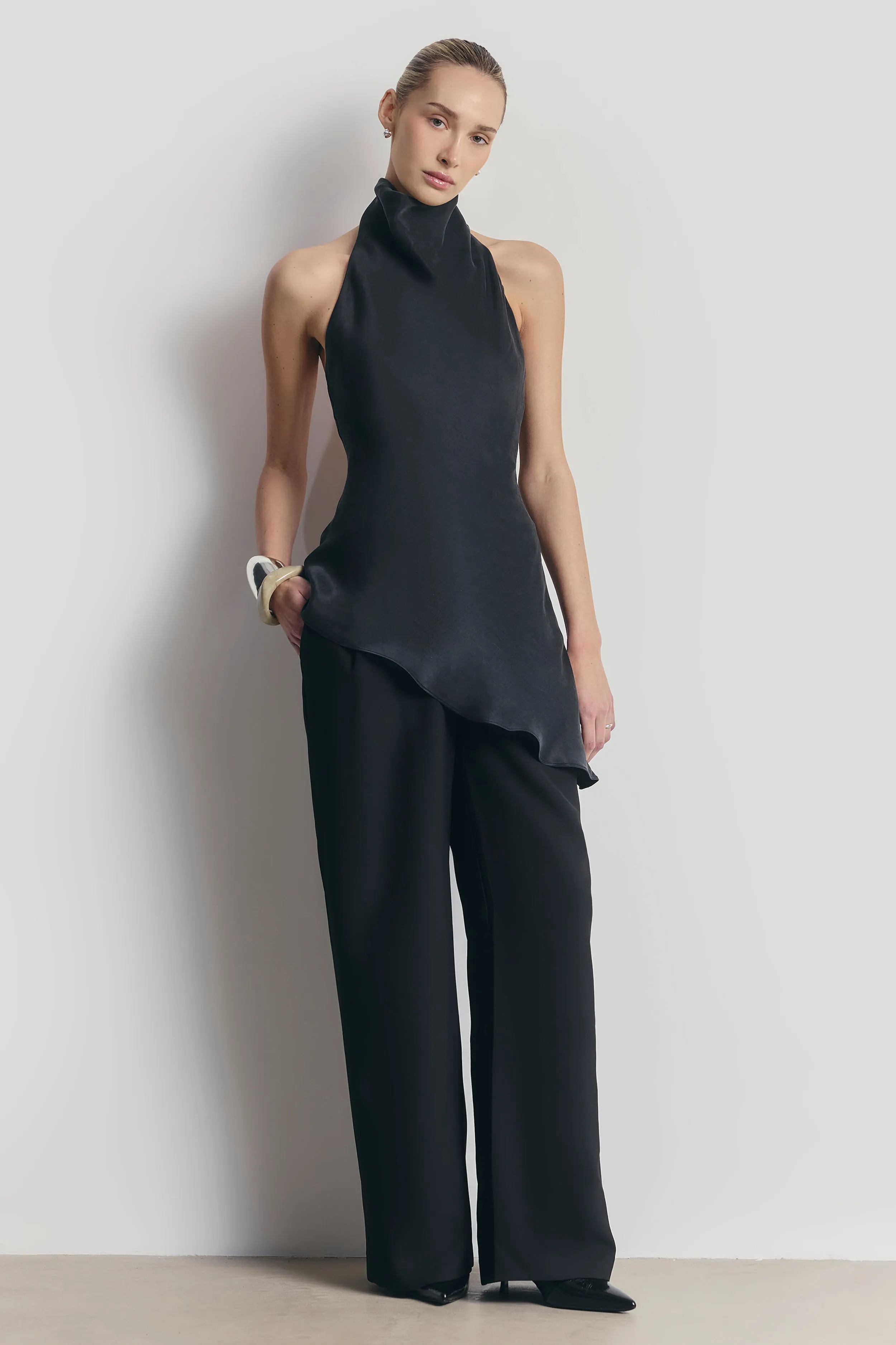 Cowl Neck Asymmetric Top - Black sold by Because of Alice product image thumbnail 2