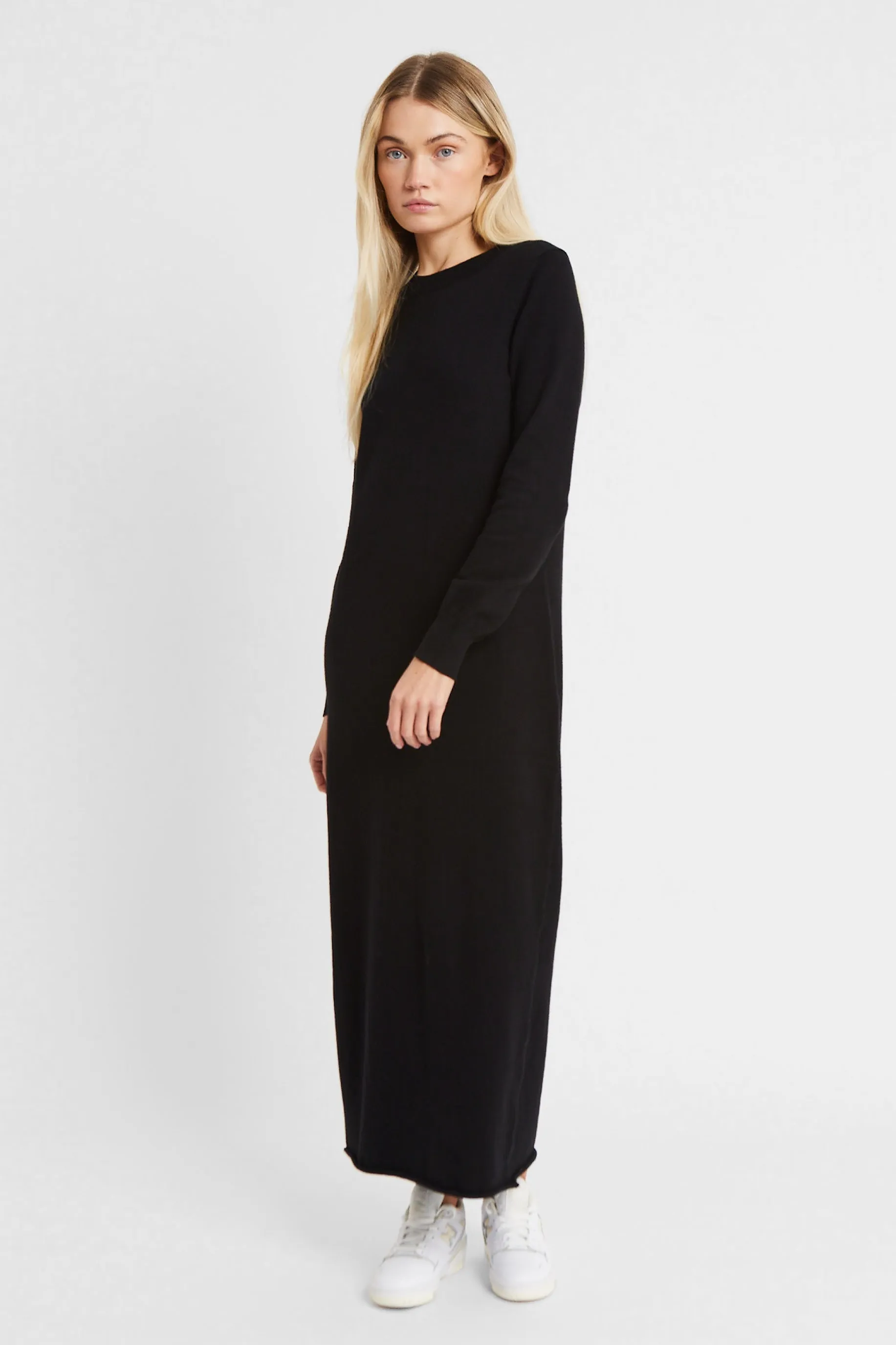 Cashmere Blend Column Maxi Dress - Black sold by Because of Alice