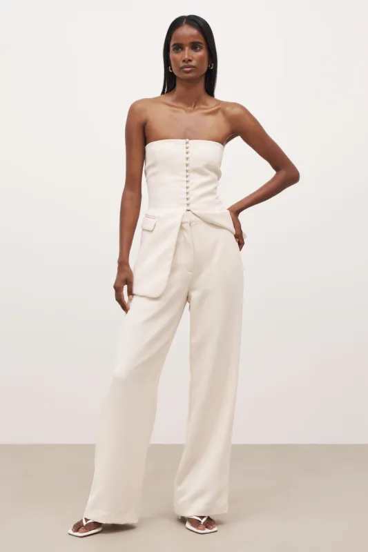 Strapless Peplum Bodice - Cream sold by Because of Alice