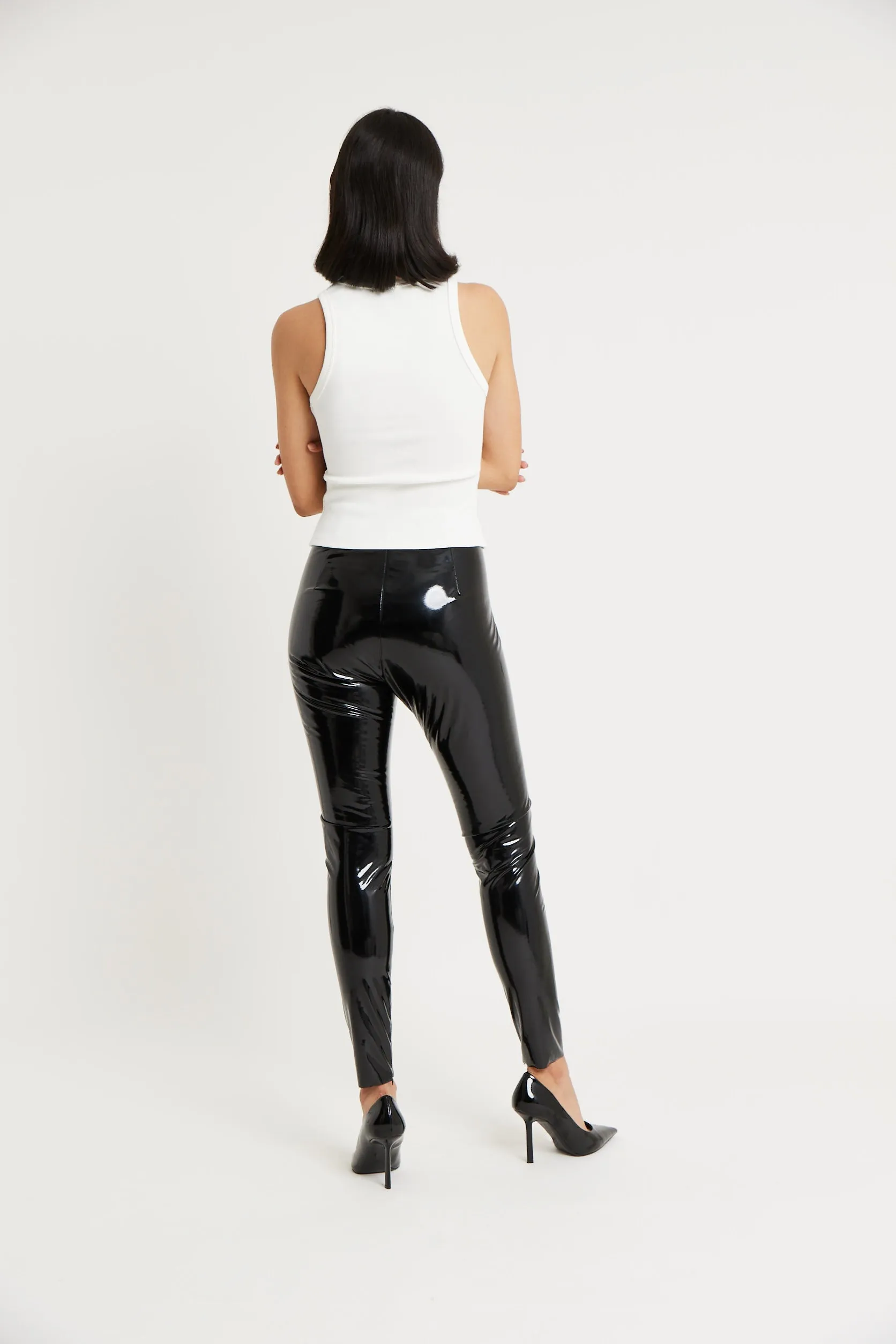 High Waisted Vinyl Leggings - Black sold by Because of Alice product image thumbnail 5