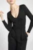 Longsleeve V Neck Bodysuit - Black sold by Because of Alice