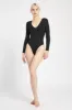 Longsleeve V Neck Bodysuit - Black sold by Because of Alice