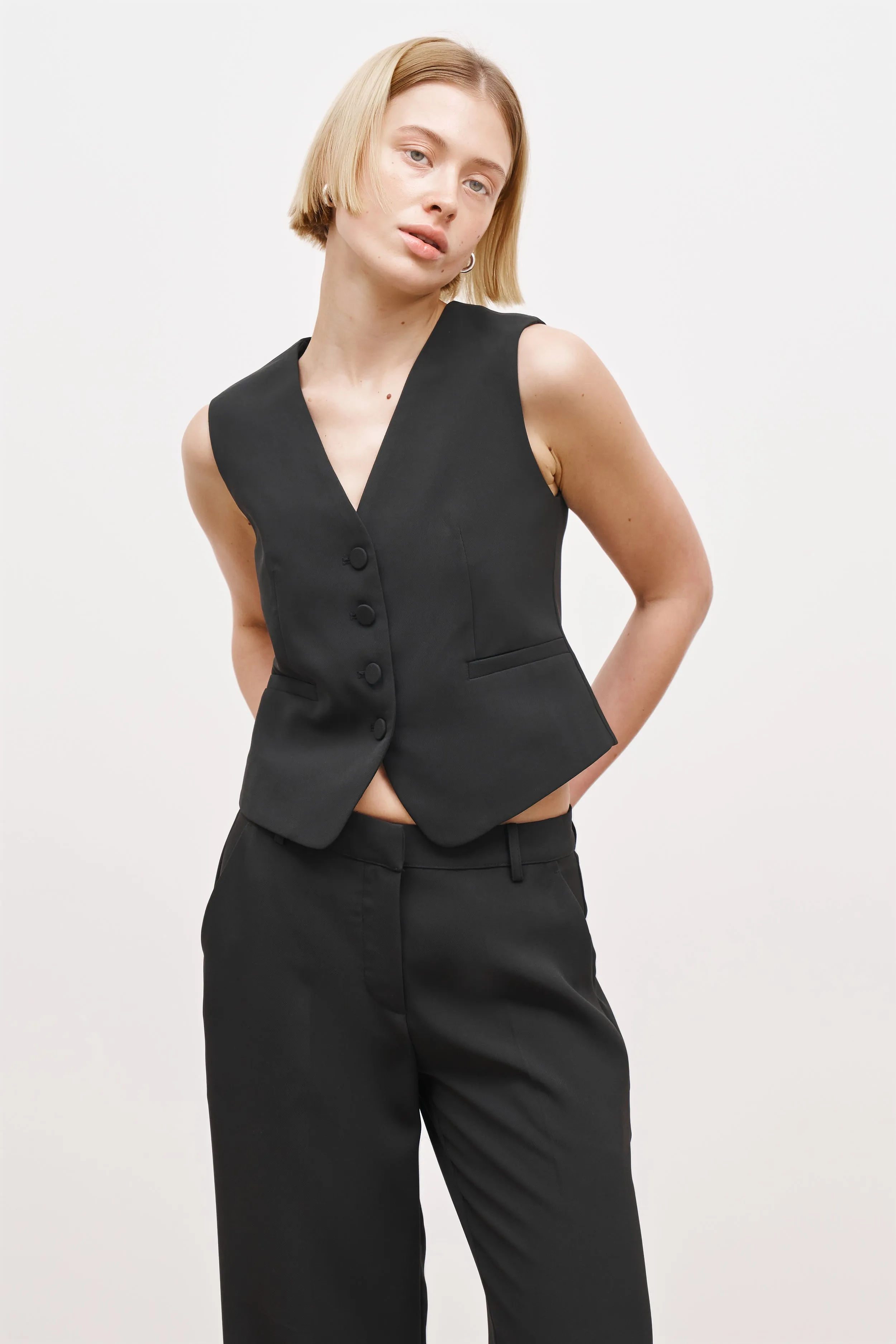 Effortless Waistcoat - Black sold by Because of Alice