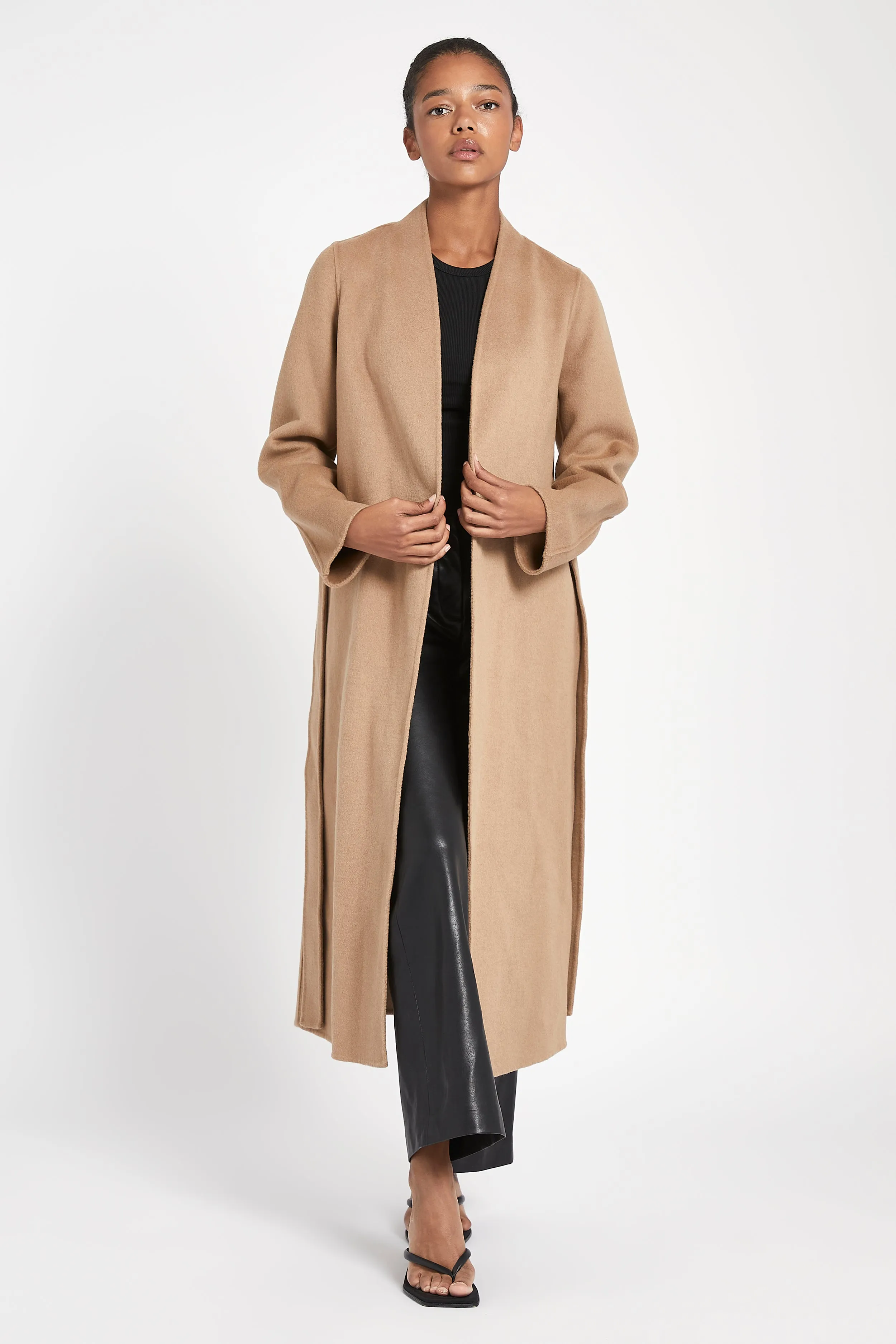 Double Faced Wool Cocoon Coat - Camel sold by Because of Alice product image thumbnail 3