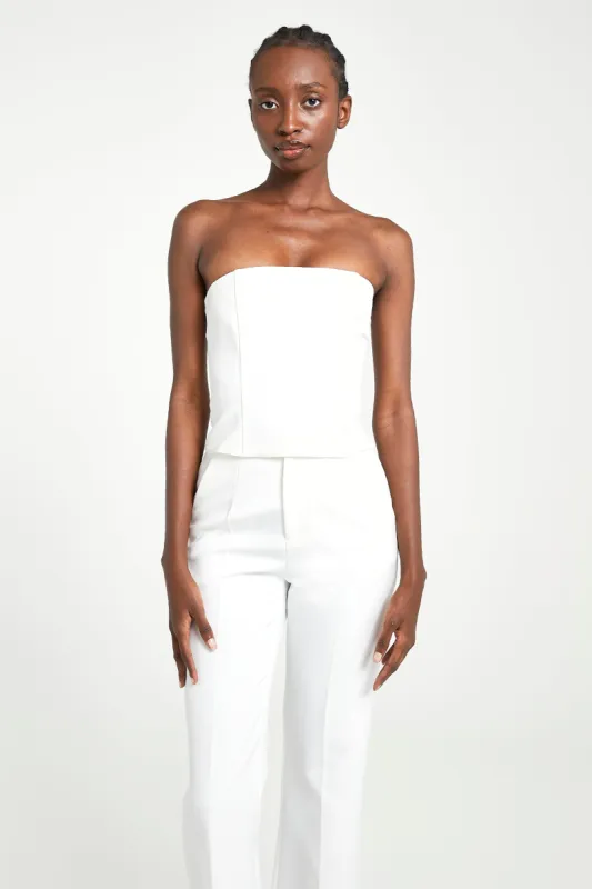 Tailored Strapless Bodice - White sold by Because of Alice