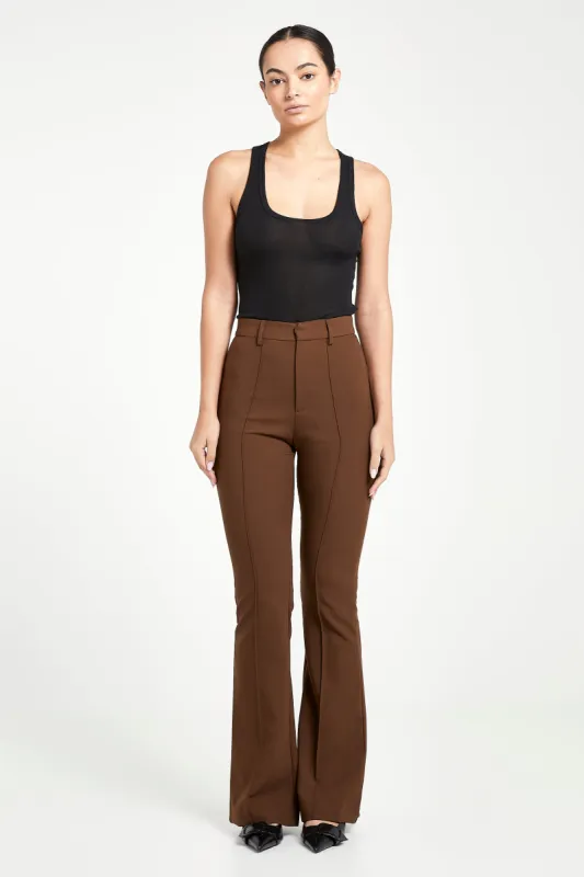 Wide Leg Suit Trousers - Chocolate sold by Because of Alice
