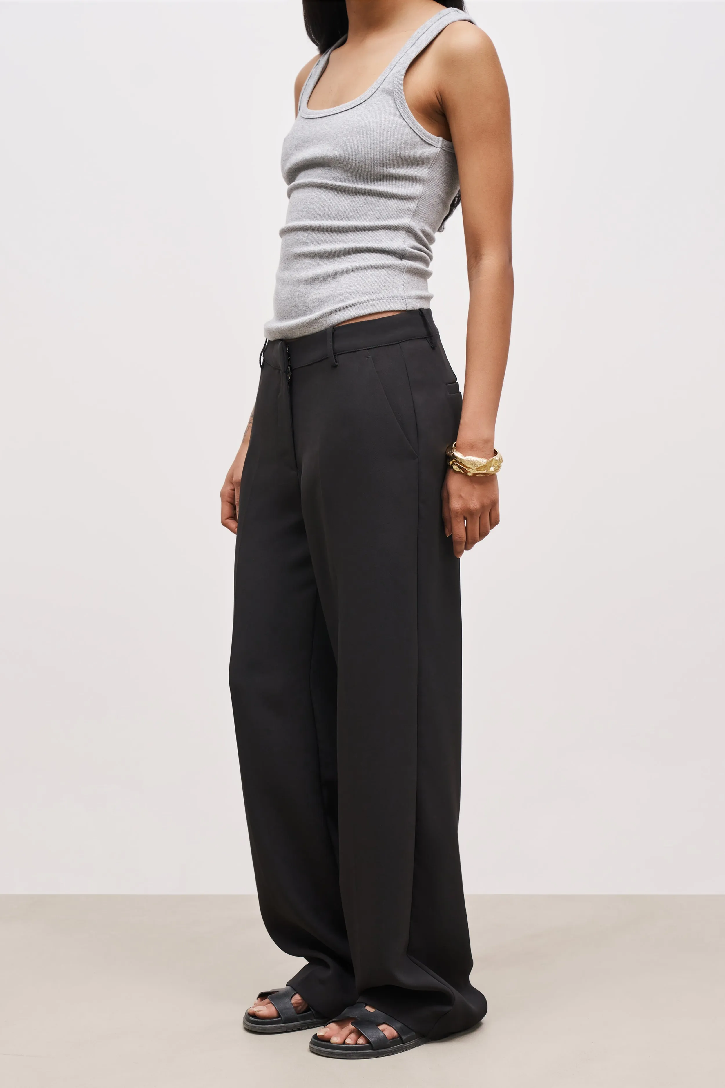 Draped Mid Rise Trousers - Black sold by Because of Alice product image thumbnail 3